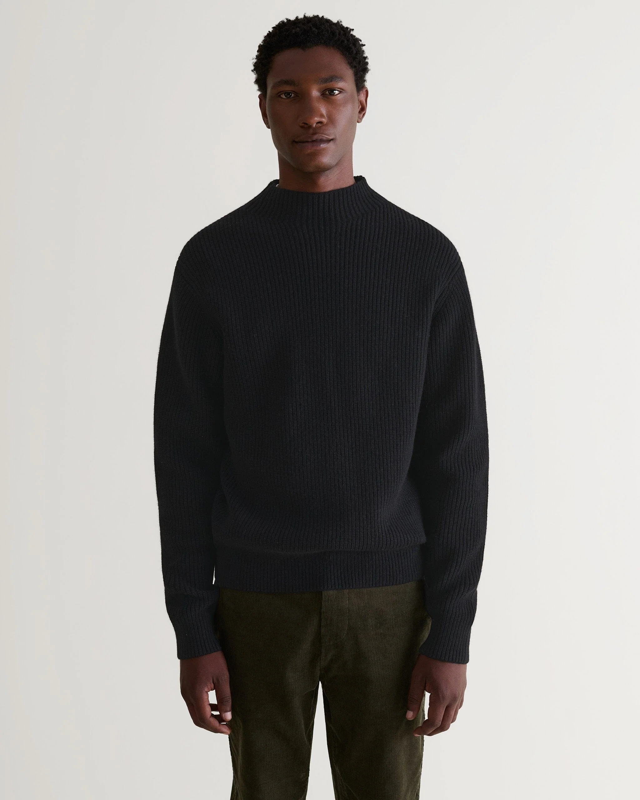 Men's Cashmere Merino Stand Neck Jumper - Image 11