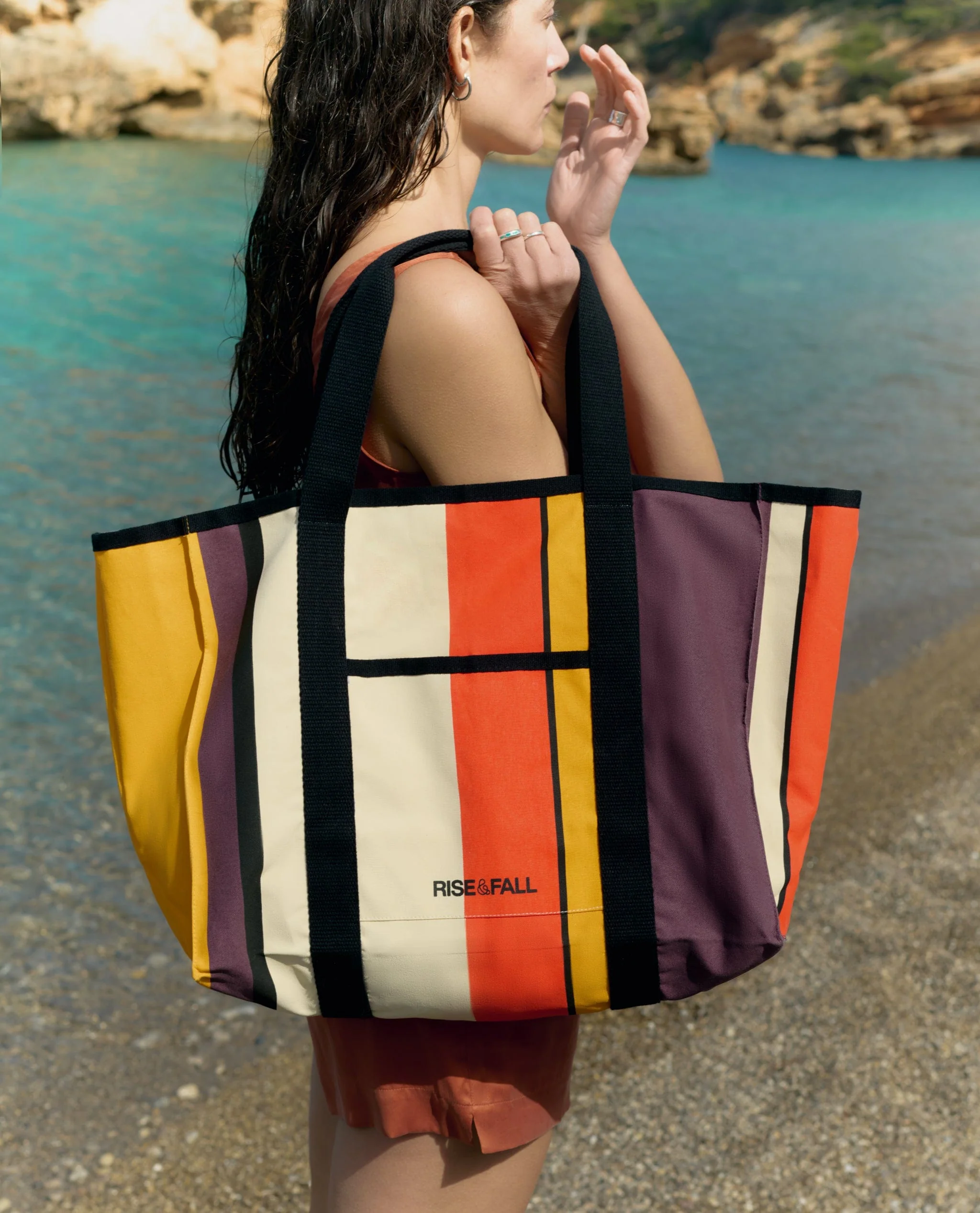 Travel Tote Bag - Aubergine Stripe - Image 4