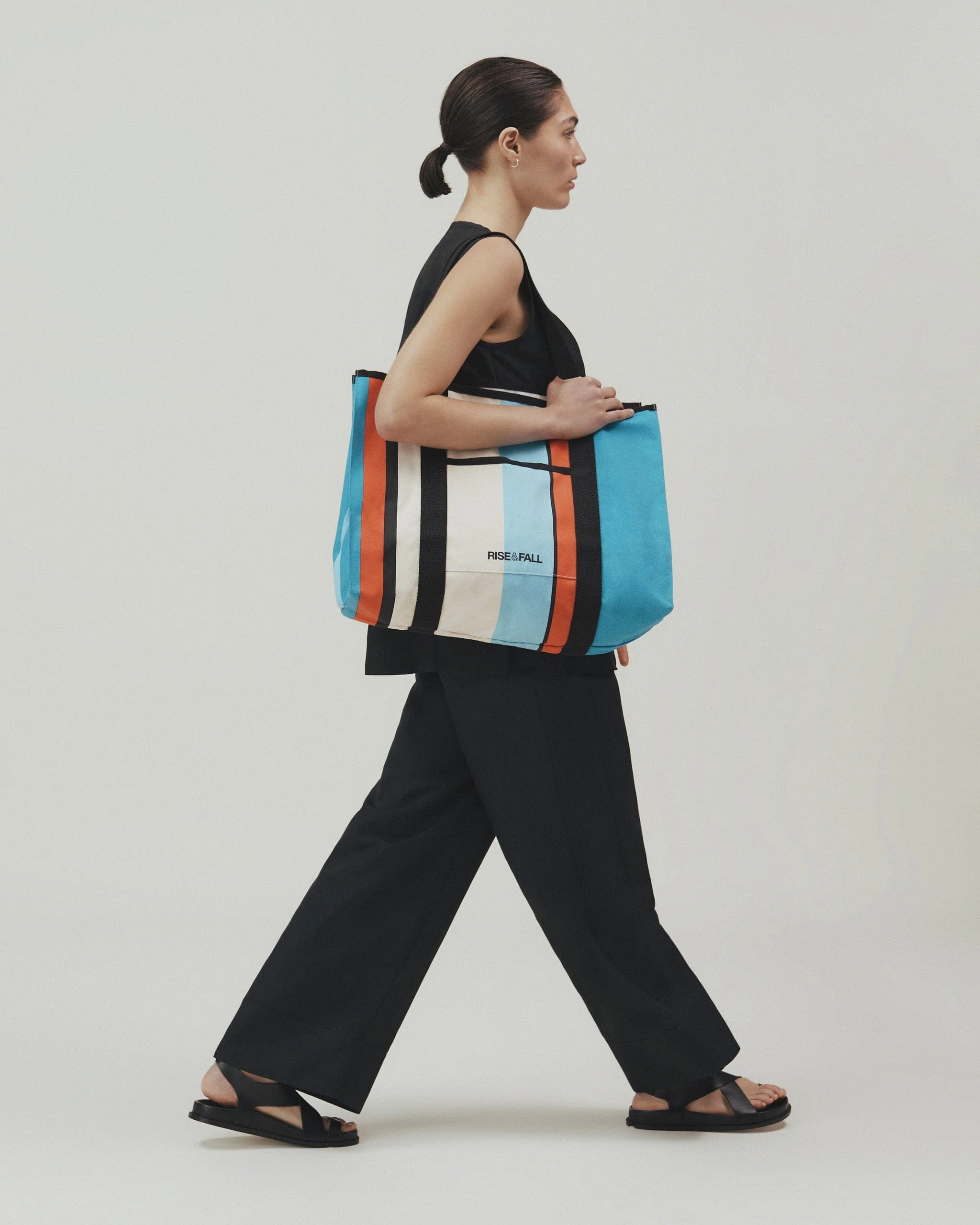 Travel Tote Bag - Rising Blue Stripe - Image 2