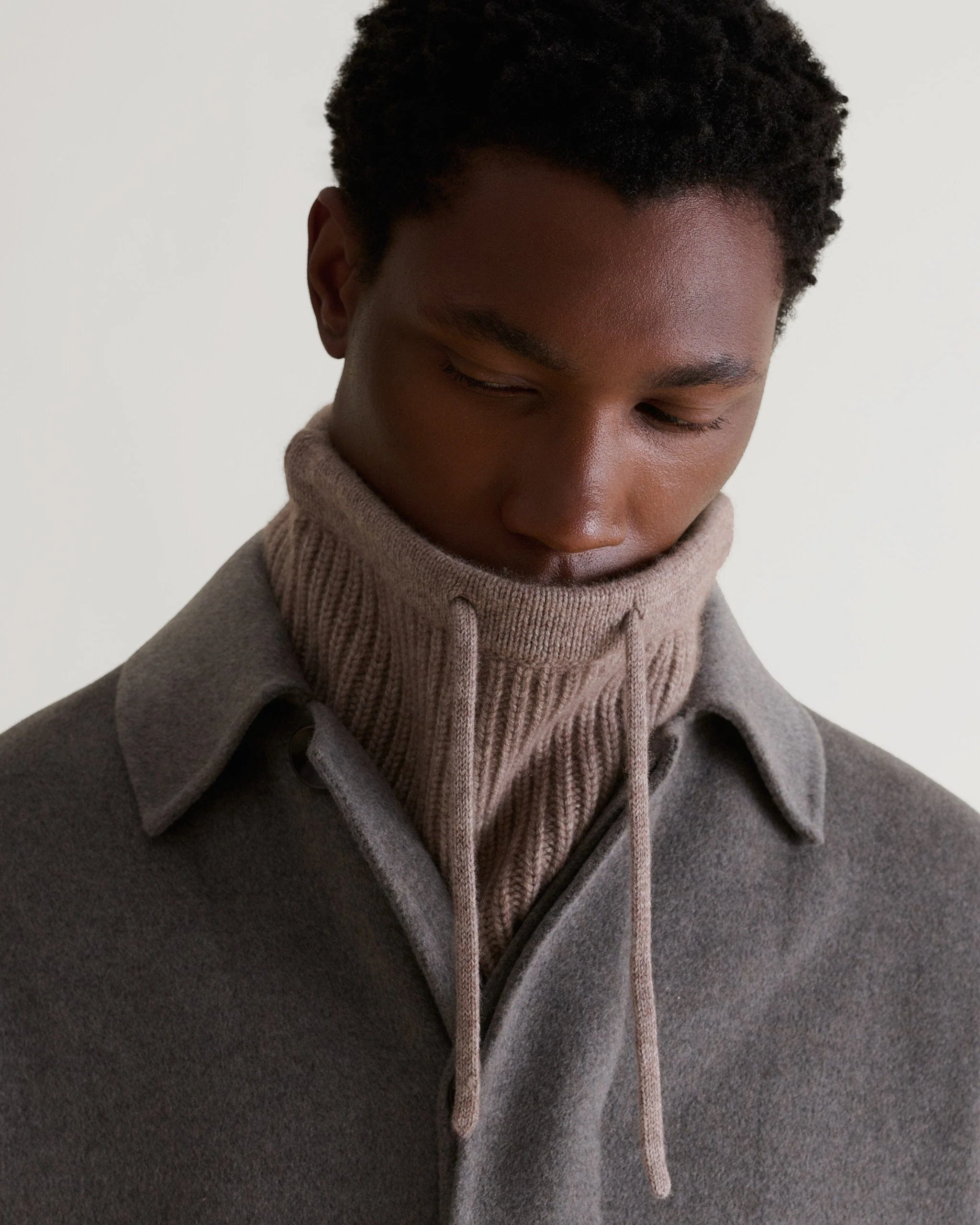 Cashmere Merino Drawstring Snood - Toast - Image 3