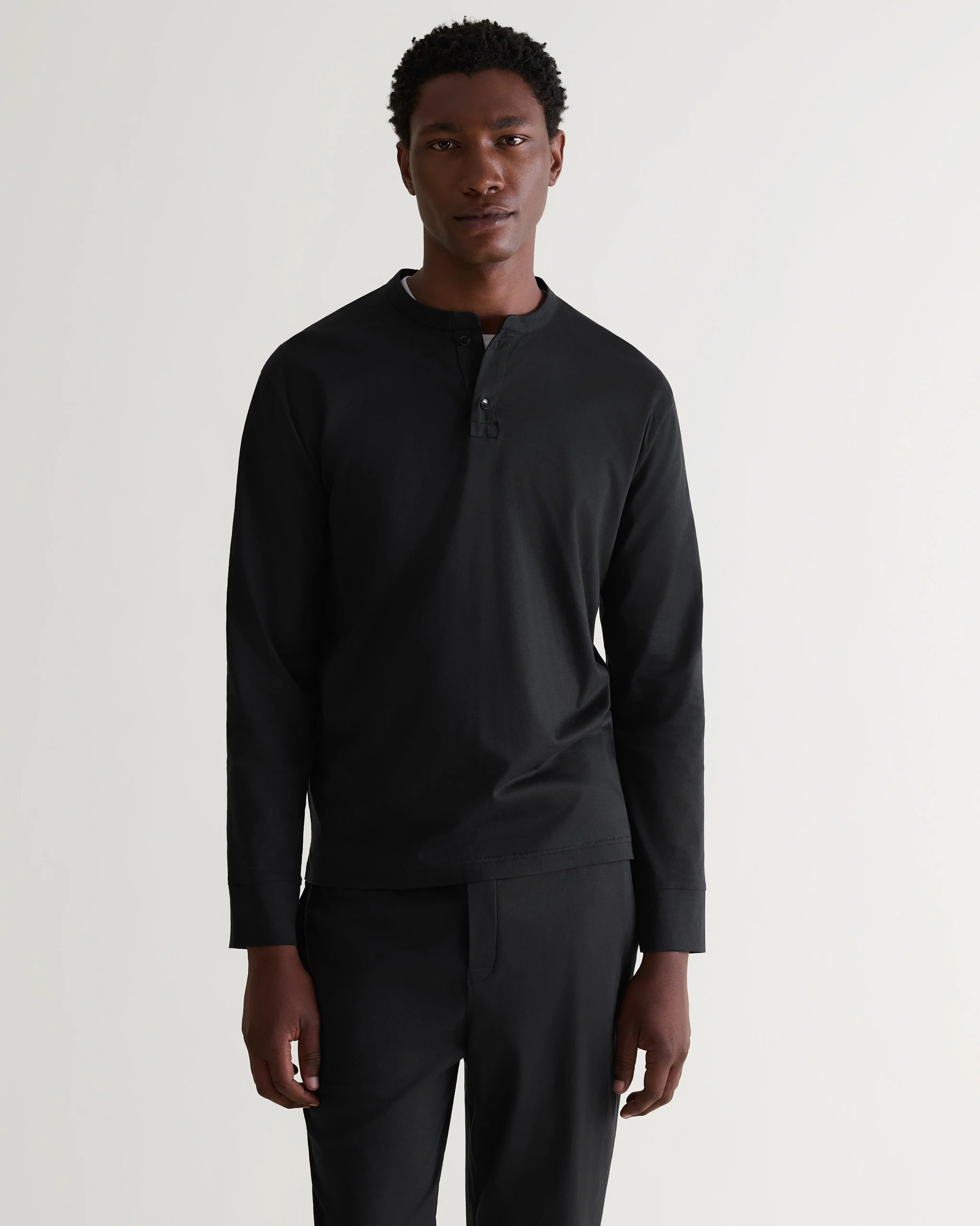 Men's Organic Cotton Pyjama Top - Charcoal - Image 3