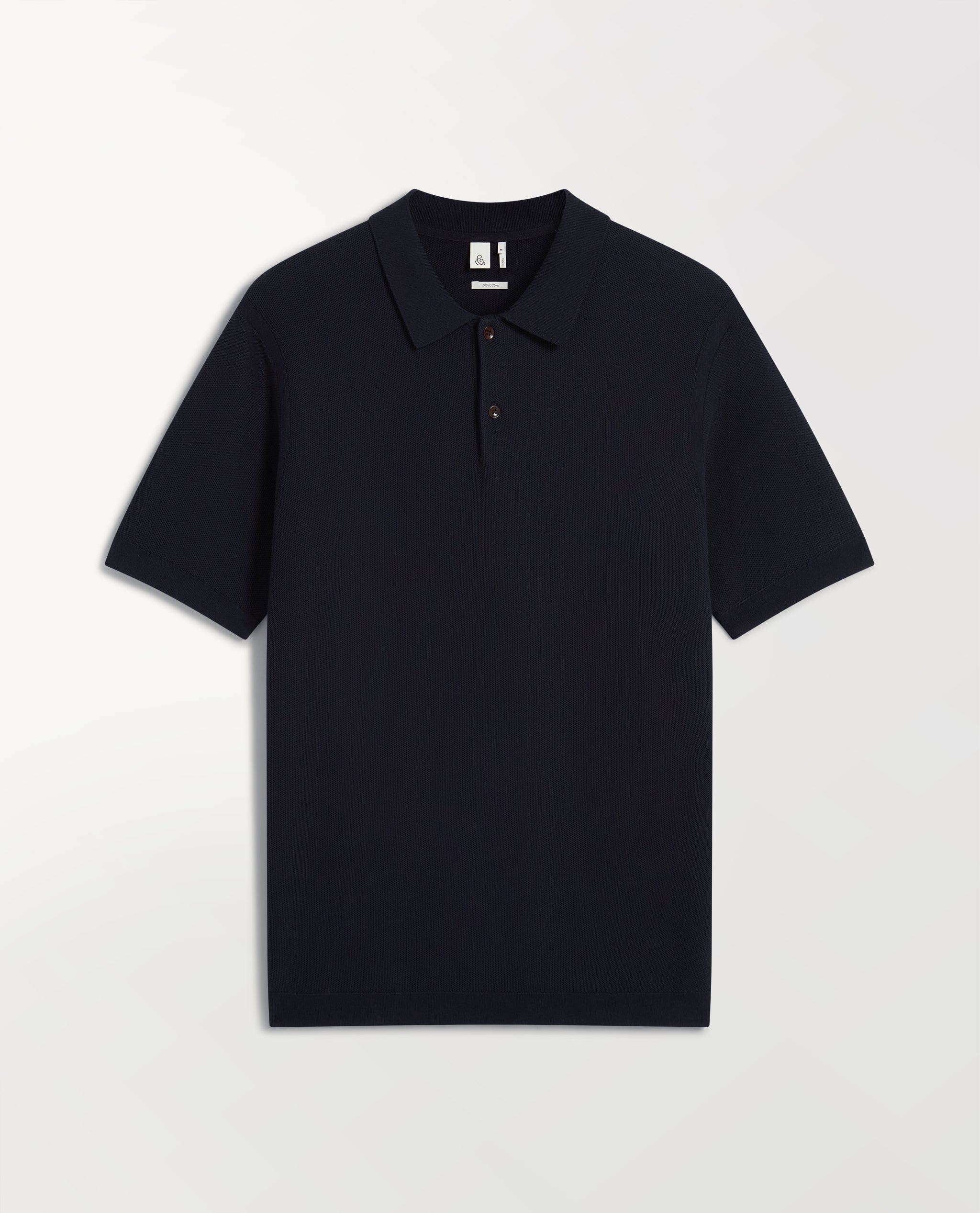 Men's Cotton Twist Pique Polo - Indigo - Image 2