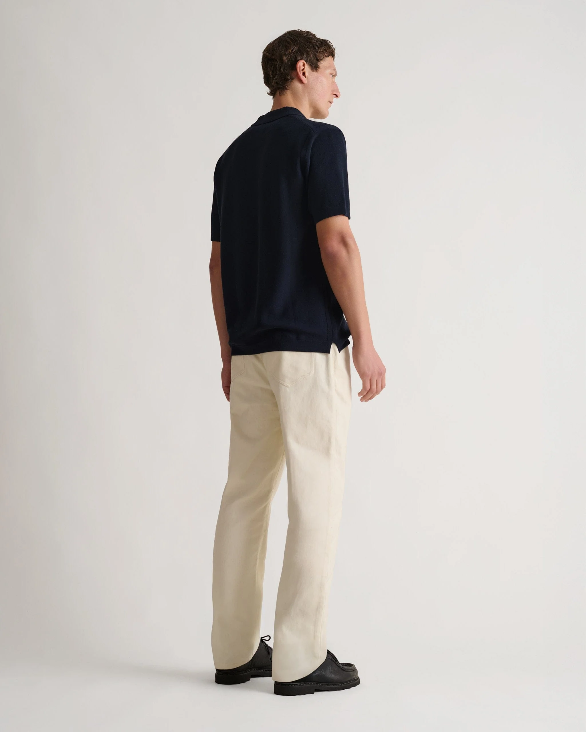 Men's Cotton Twist Pique Polo - Indigo - Image 3