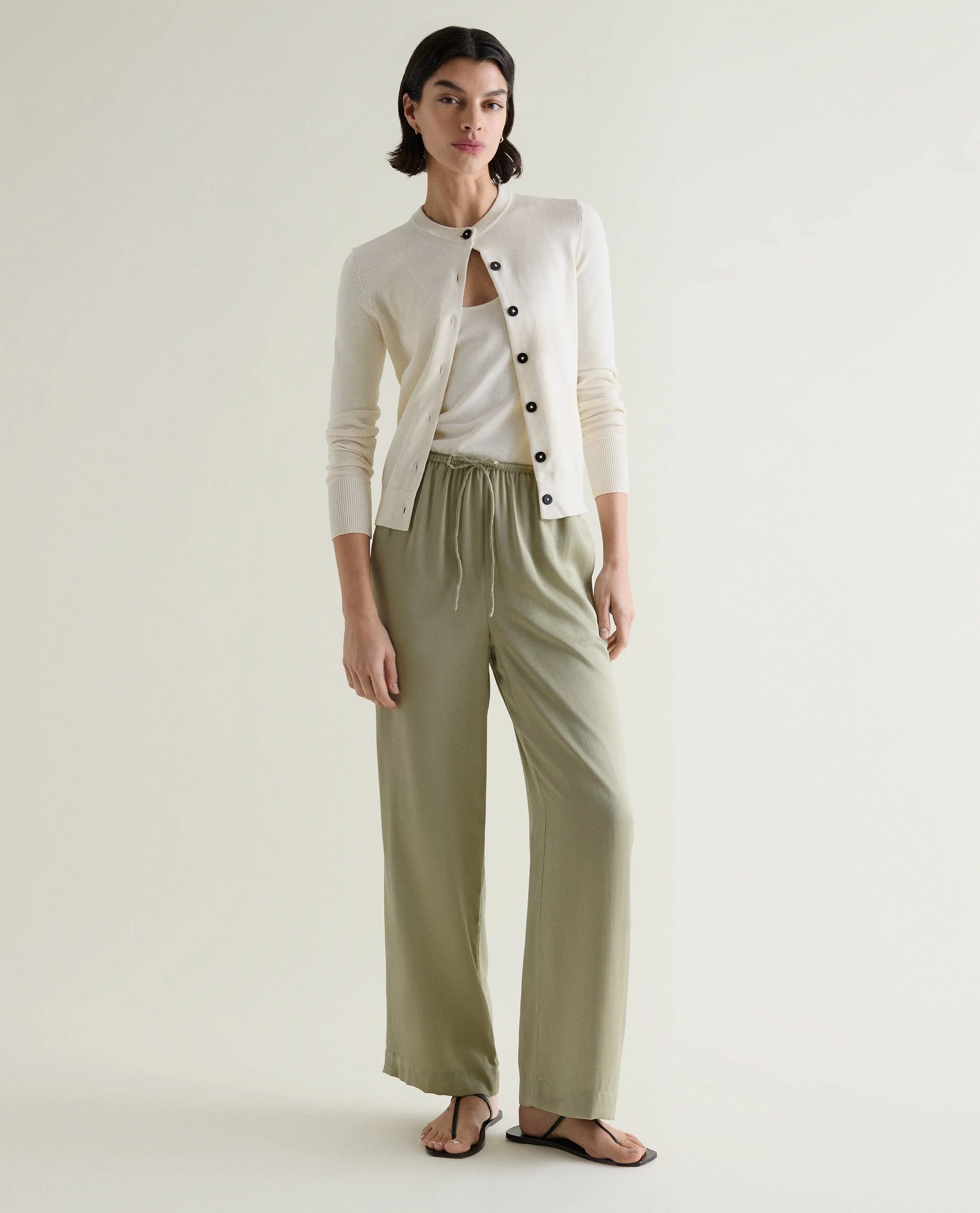 Women's Easy-Sandwashed Silk Wide Leg Trousers - Image 4