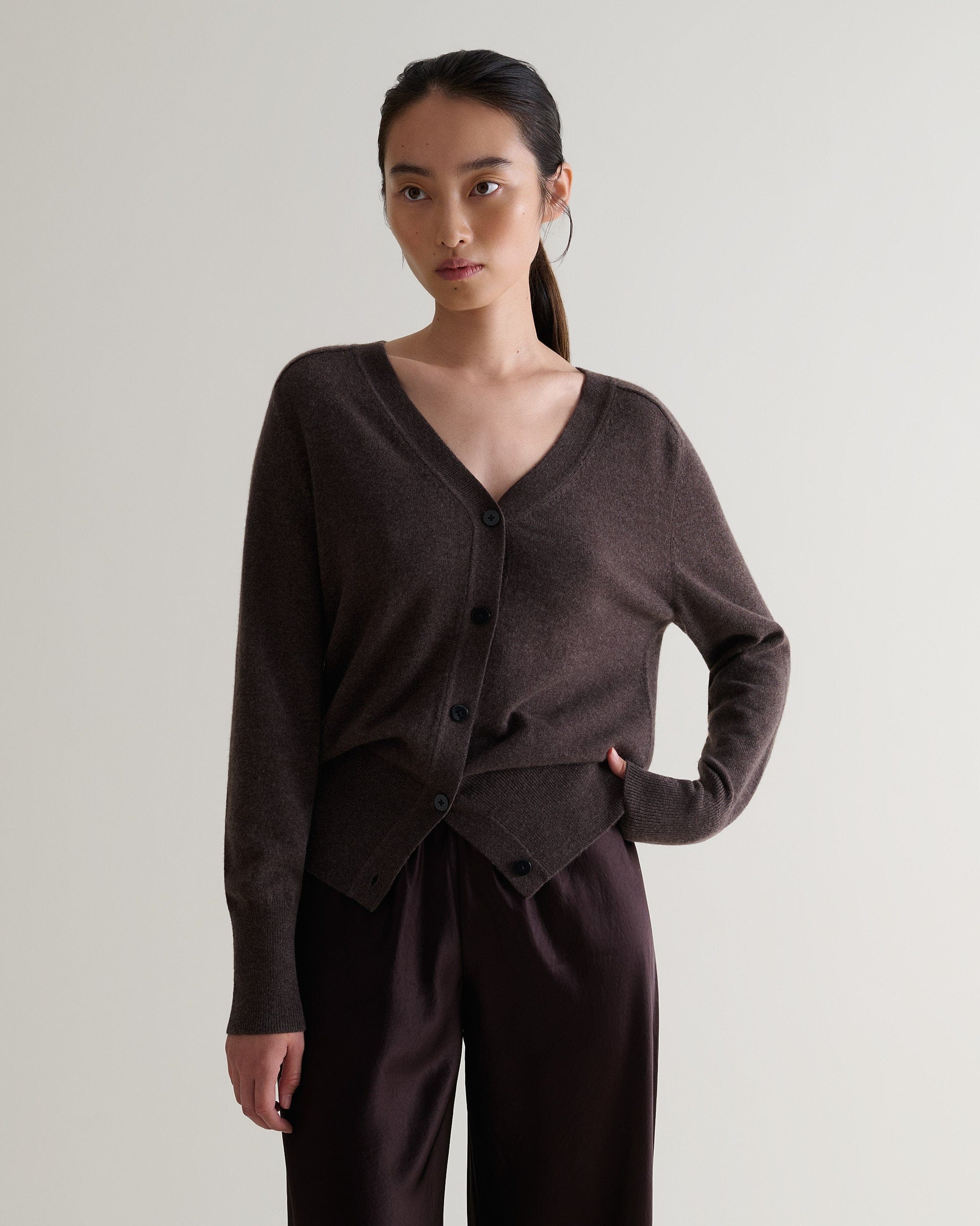 Women's Finest Cashmere Blouson Cardigan - Image 3