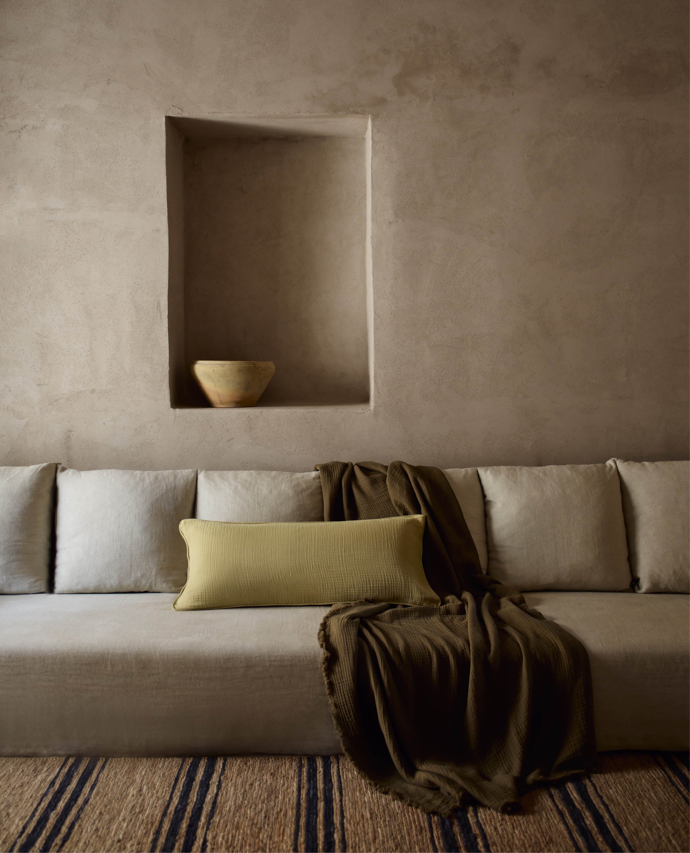 House of Grey Organic Cotton Muslin Throw - Seaweed - Image 5