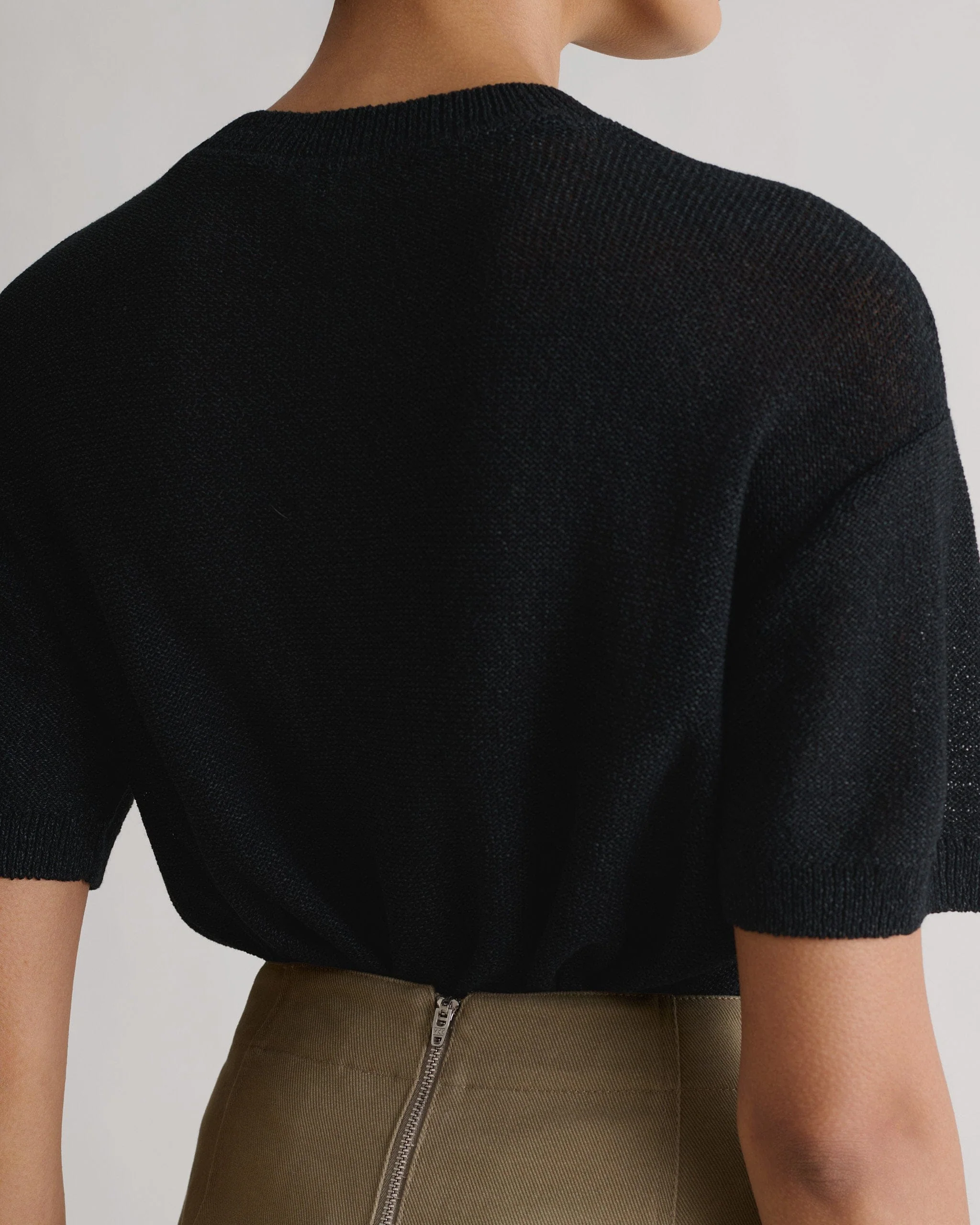 Women's Japanese Paper Yarn T-shirt - Black - Image 5
