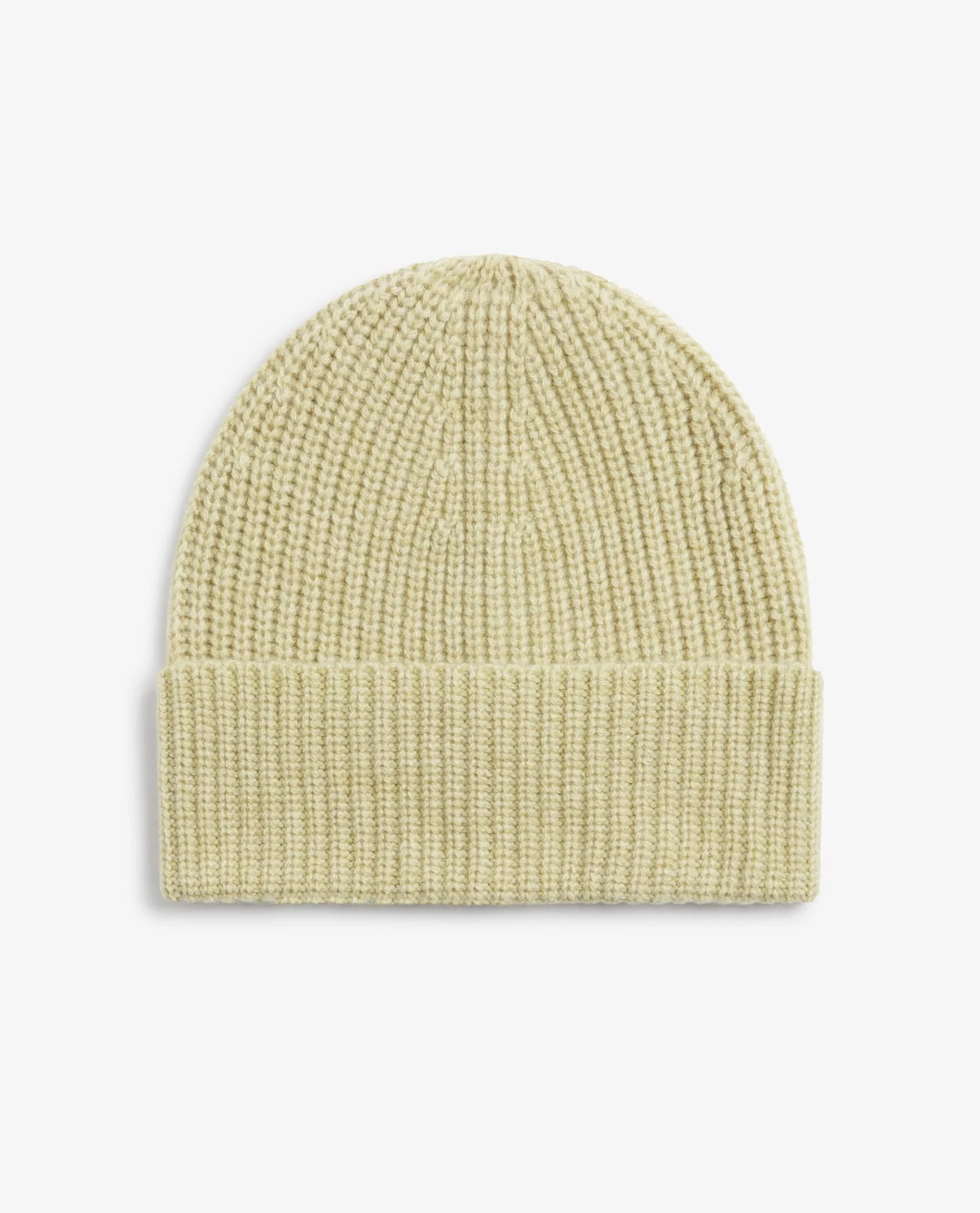 Women's Cashmere Merino Ribbed Knit Beanie - Lichen - Image 2