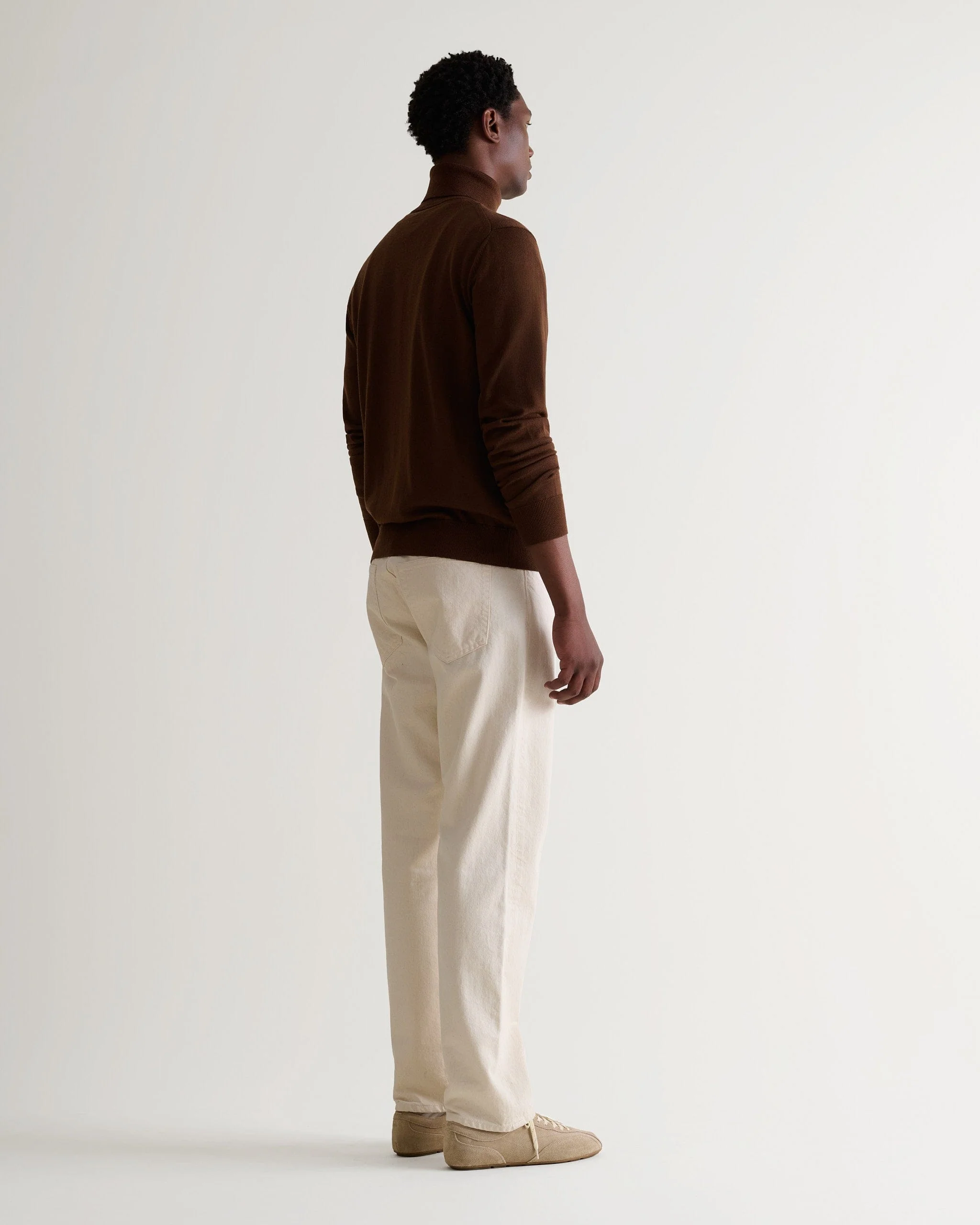 Men's Fine Merino Roll Neck Jumper - Image 3