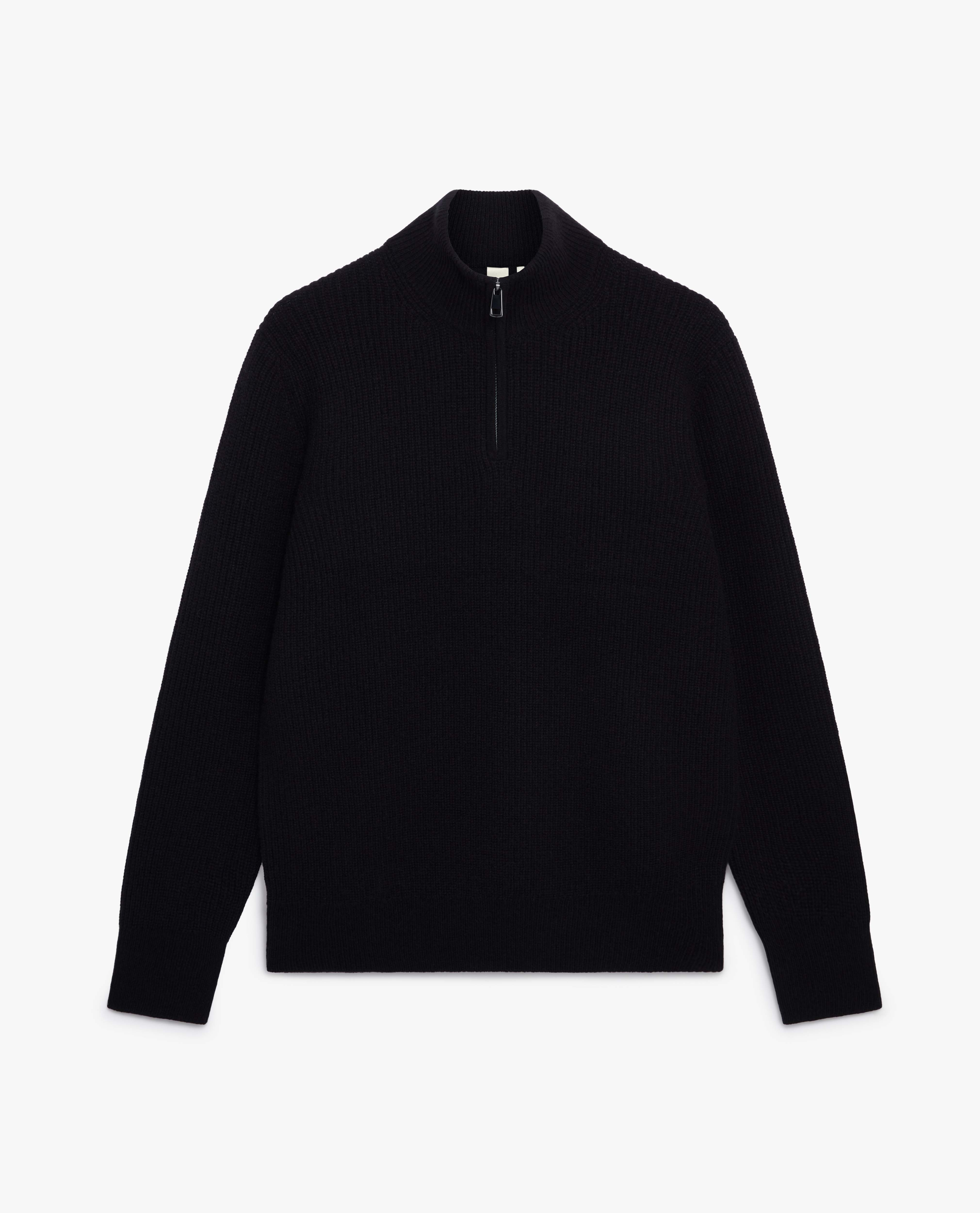Men's Cashmere Merino Fishermans Rib 1/4 Zip Jumper - Image 12