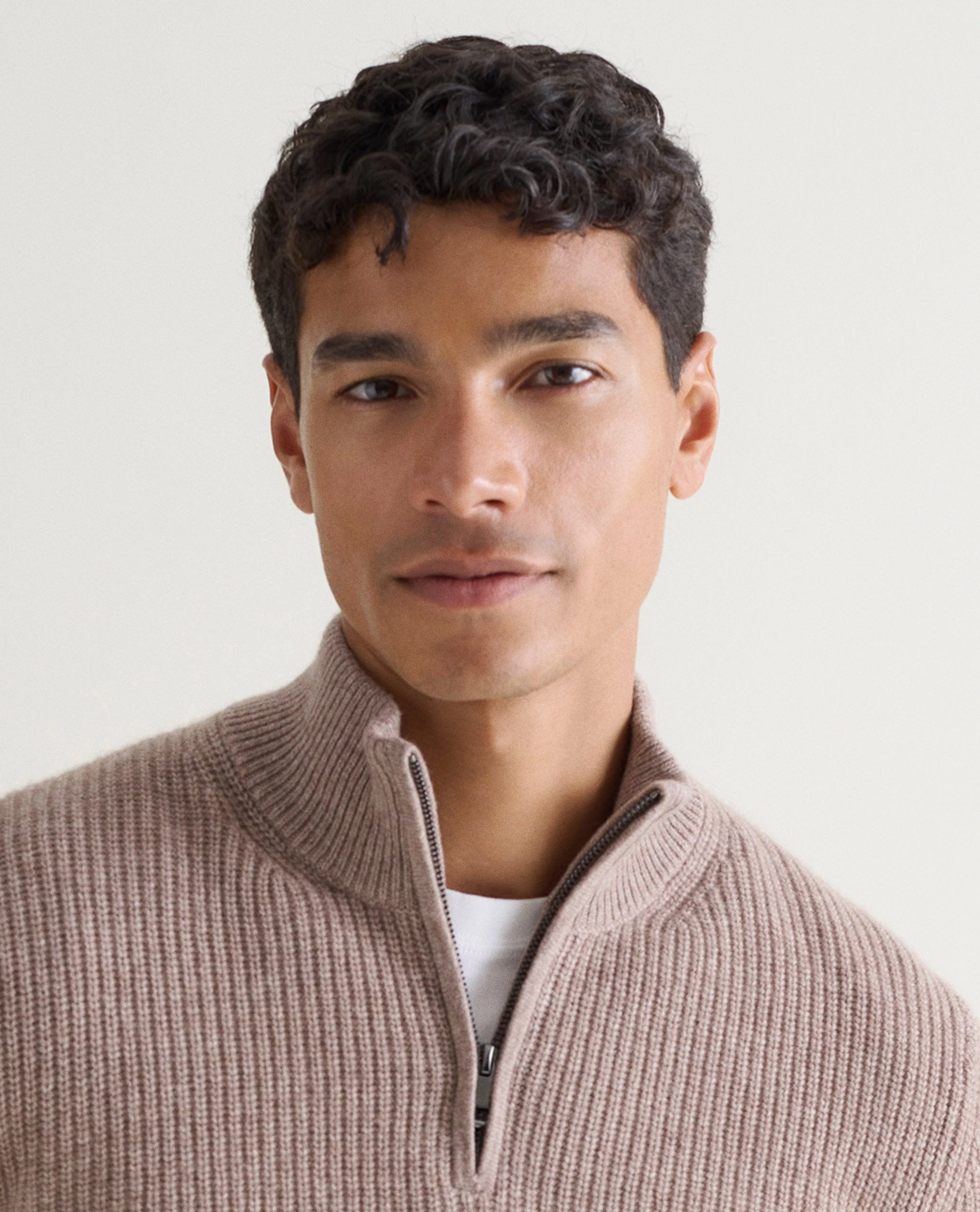 Men's Cashmere Merino Fishermans Rib 1/4 Zip Jumper - Image 29
