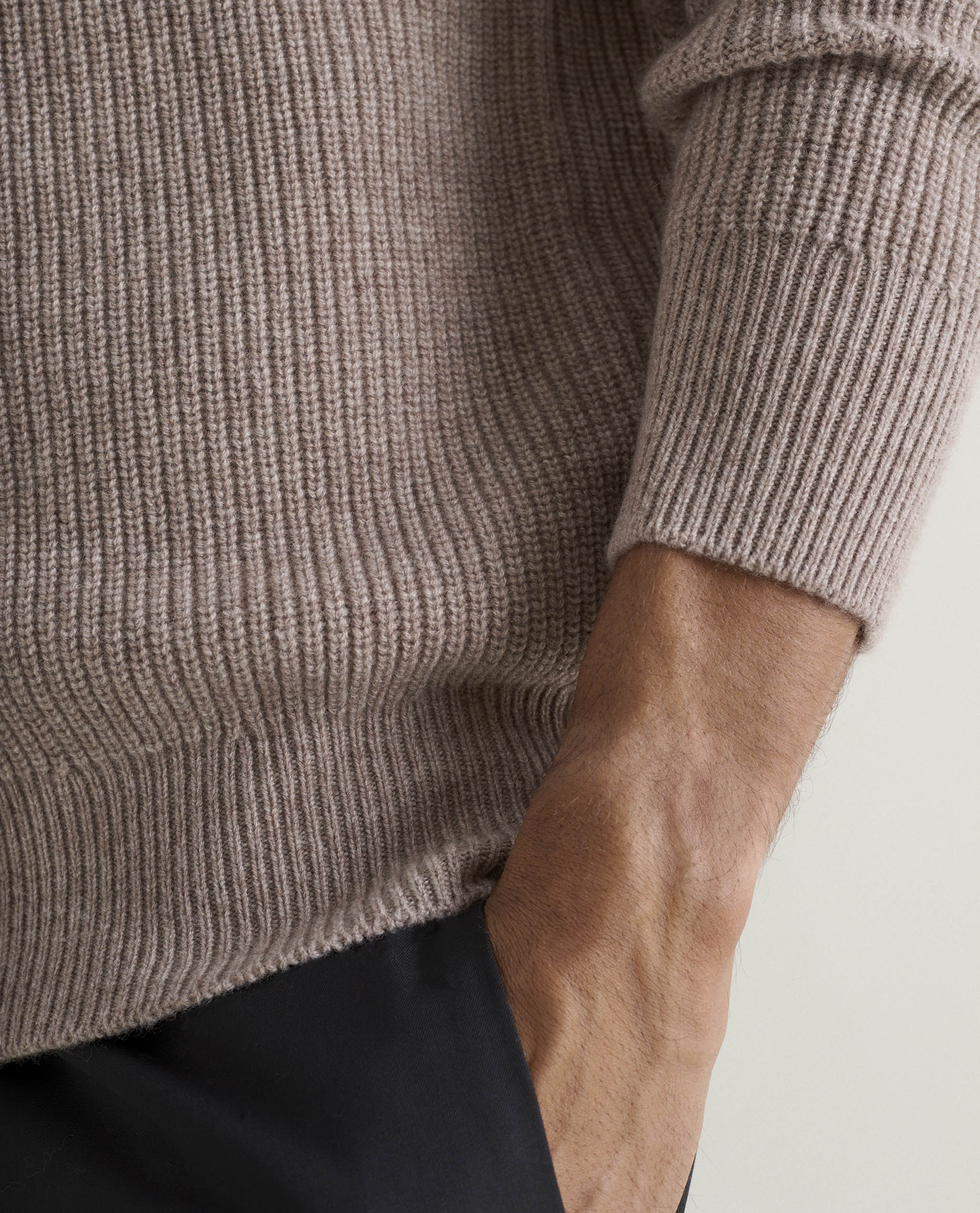 Men's Cashmere Merino Fishermans Rib 1/4 Zip Jumper - Image 30