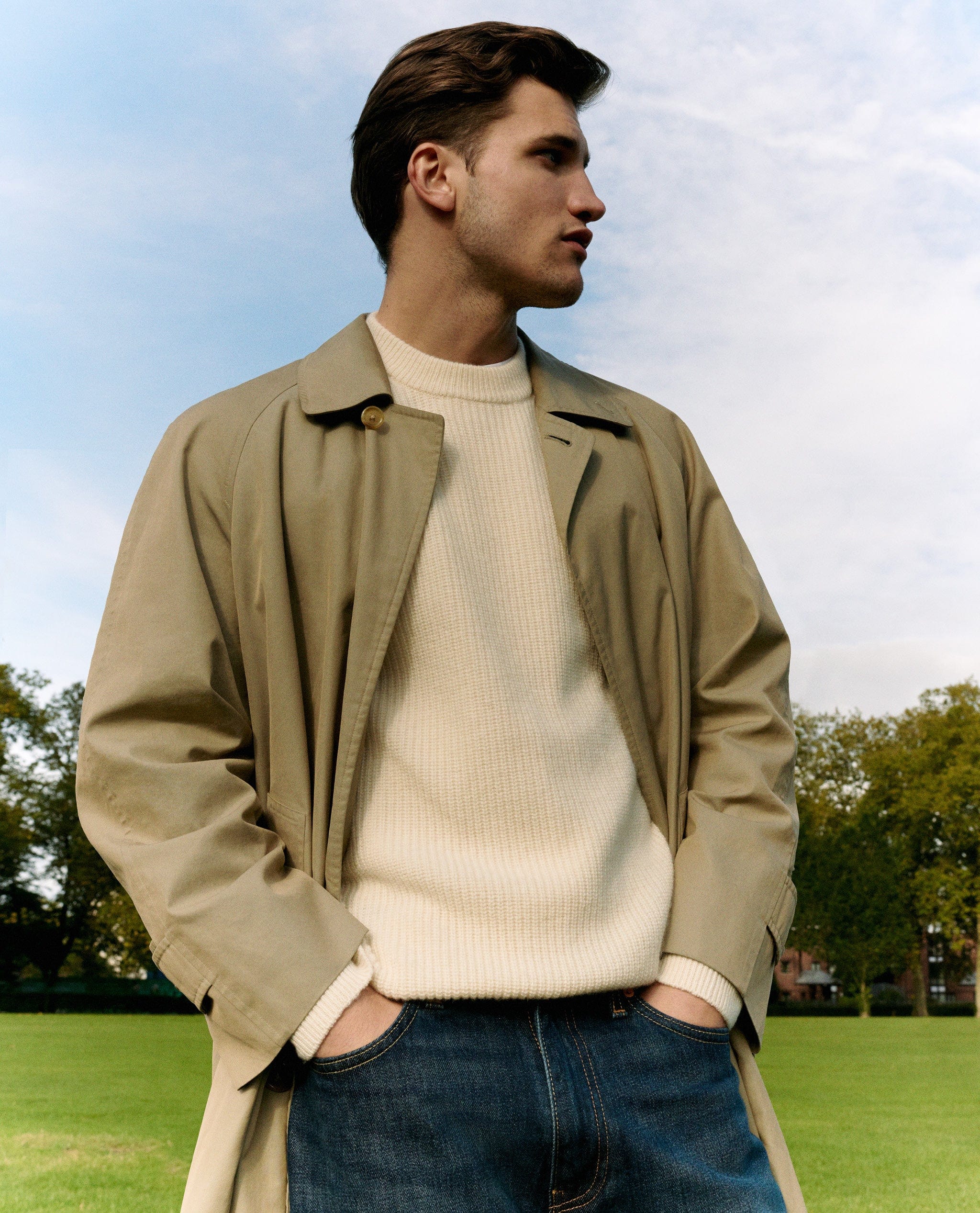 Men's Cashmere Merino Fishermans Rib Crew Neck Jumper - Image 10