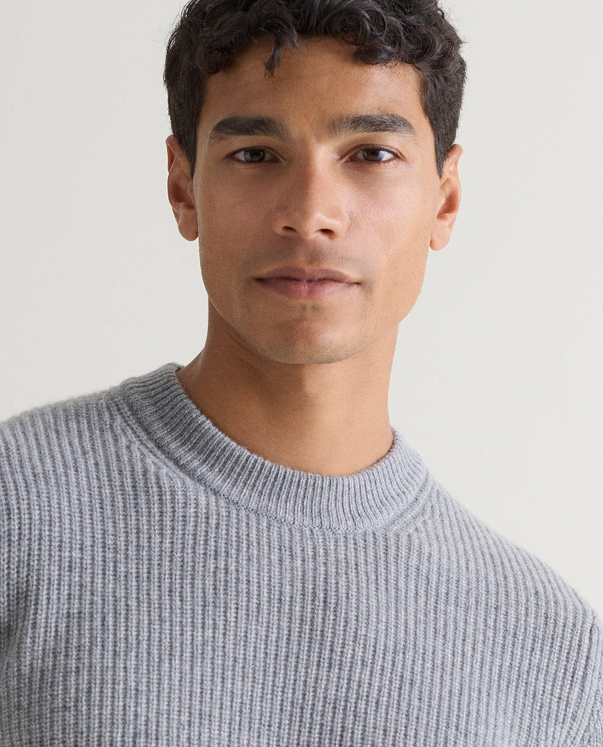 Men's Cashmere Merino Fishermans Rib Crew Neck Jumper - Image 14