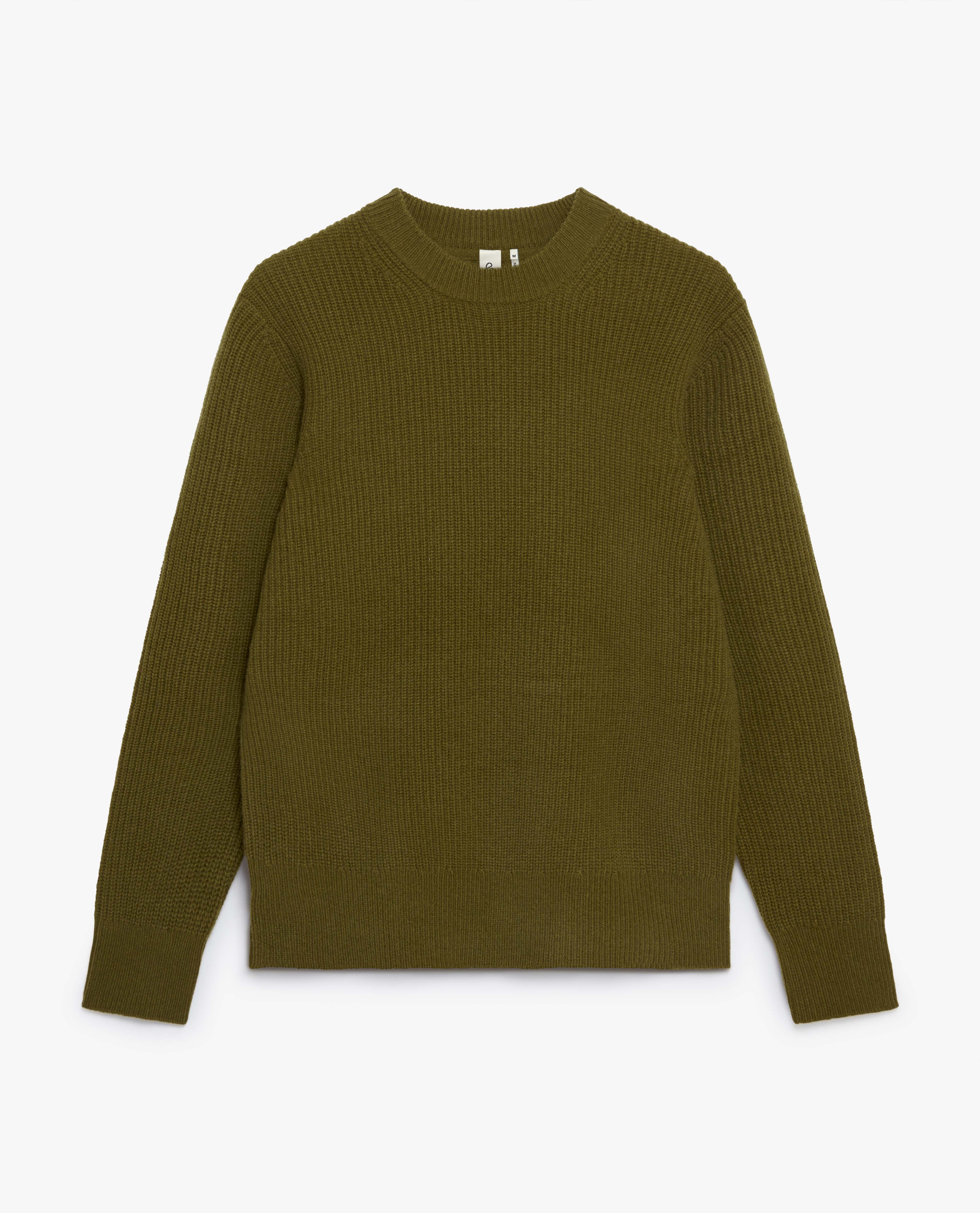 Men's Cashmere Merino Fishermans Rib Crew Neck Jumper - Image 6