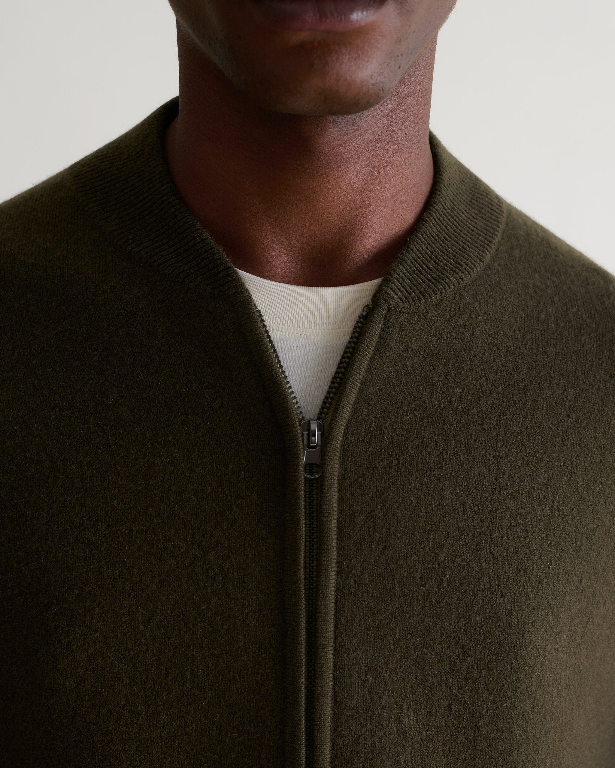 Men's Cashmere Merino Double Faced Zip Jumper - Image 15