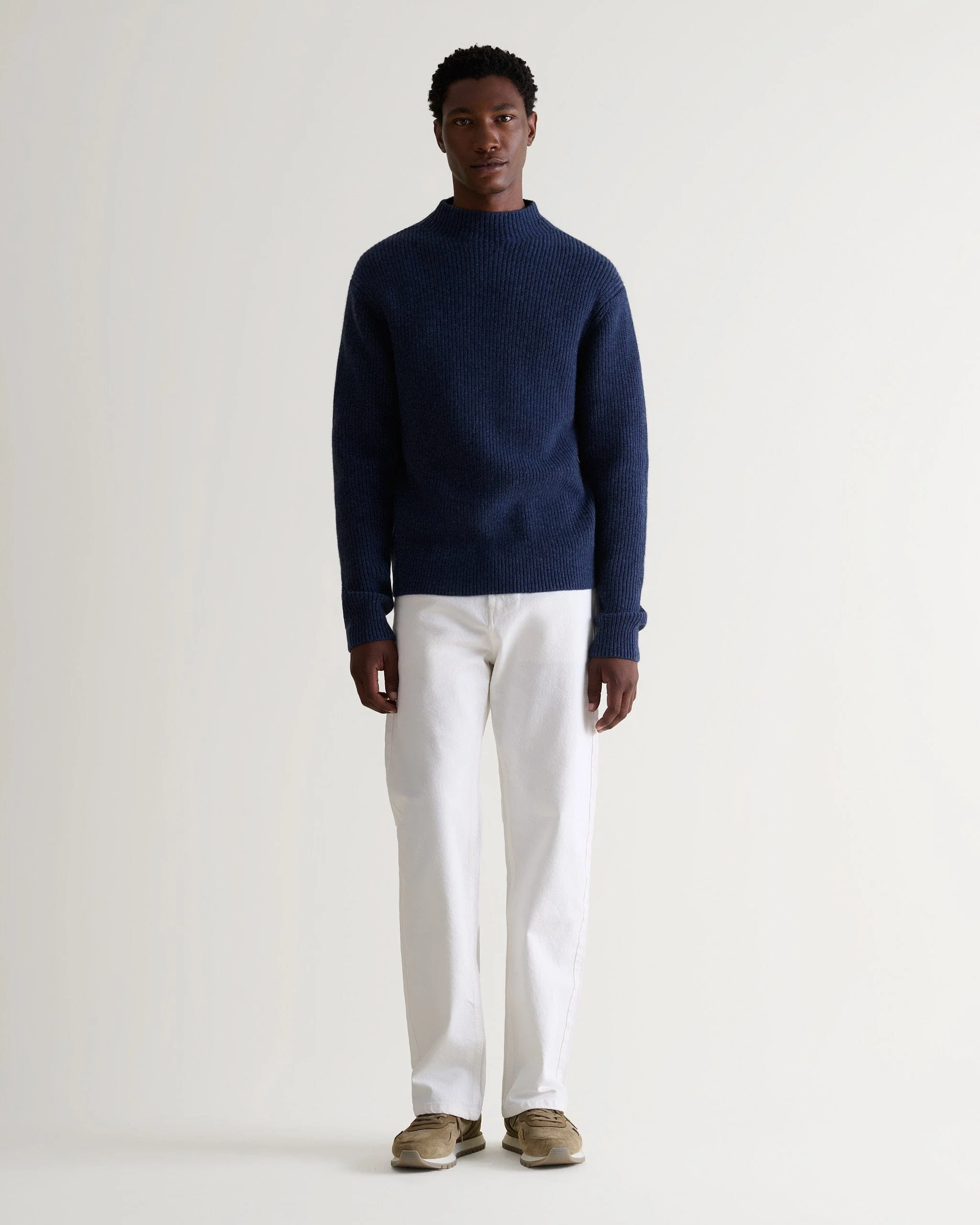 Men's Cashmere Merino Stand Neck Jumper - Image 16