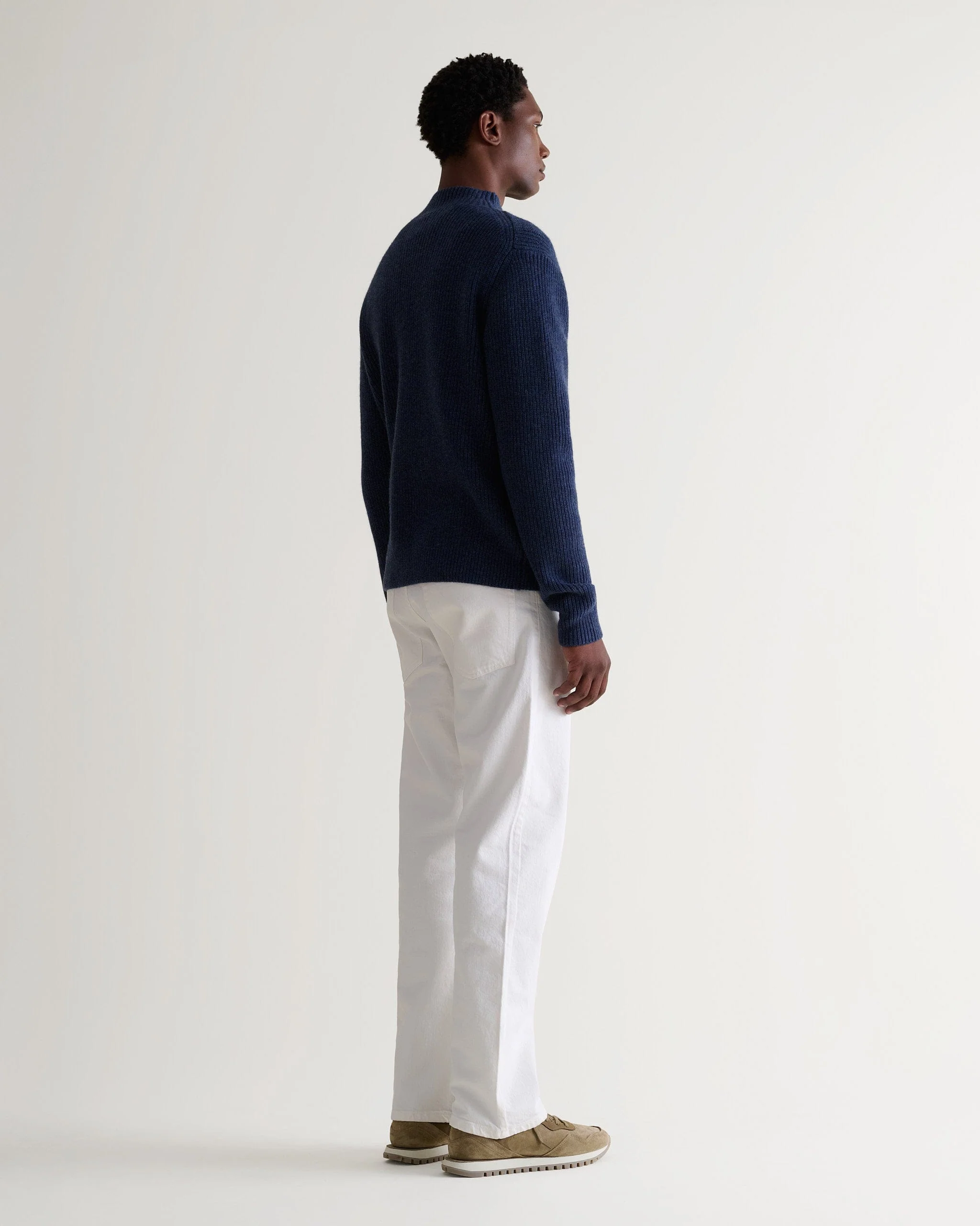Men's Cashmere Merino Stand Neck Jumper - Image 18