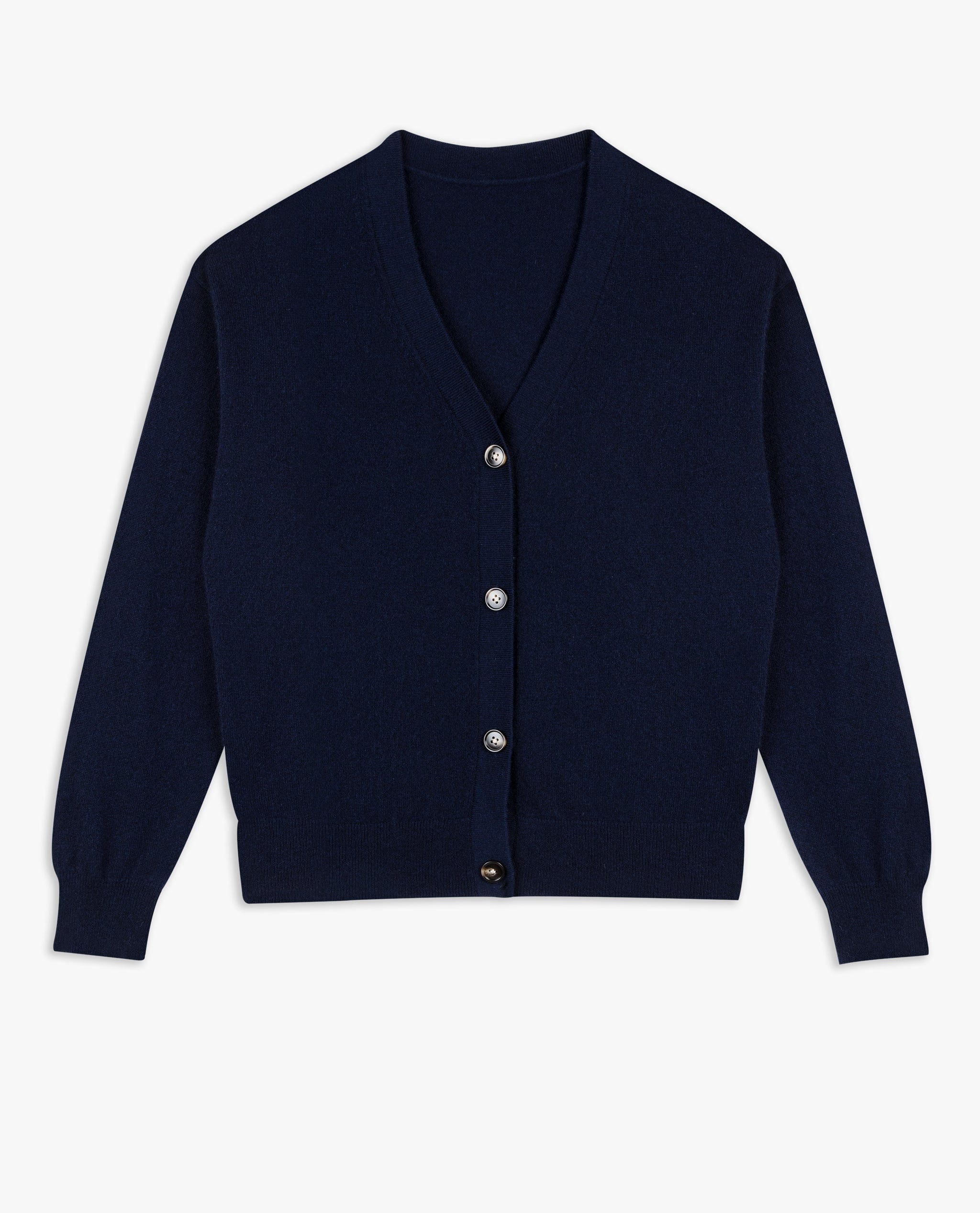 Women's Finest Cashmere Knitted V Neck Cardigan - Navy - Image 2