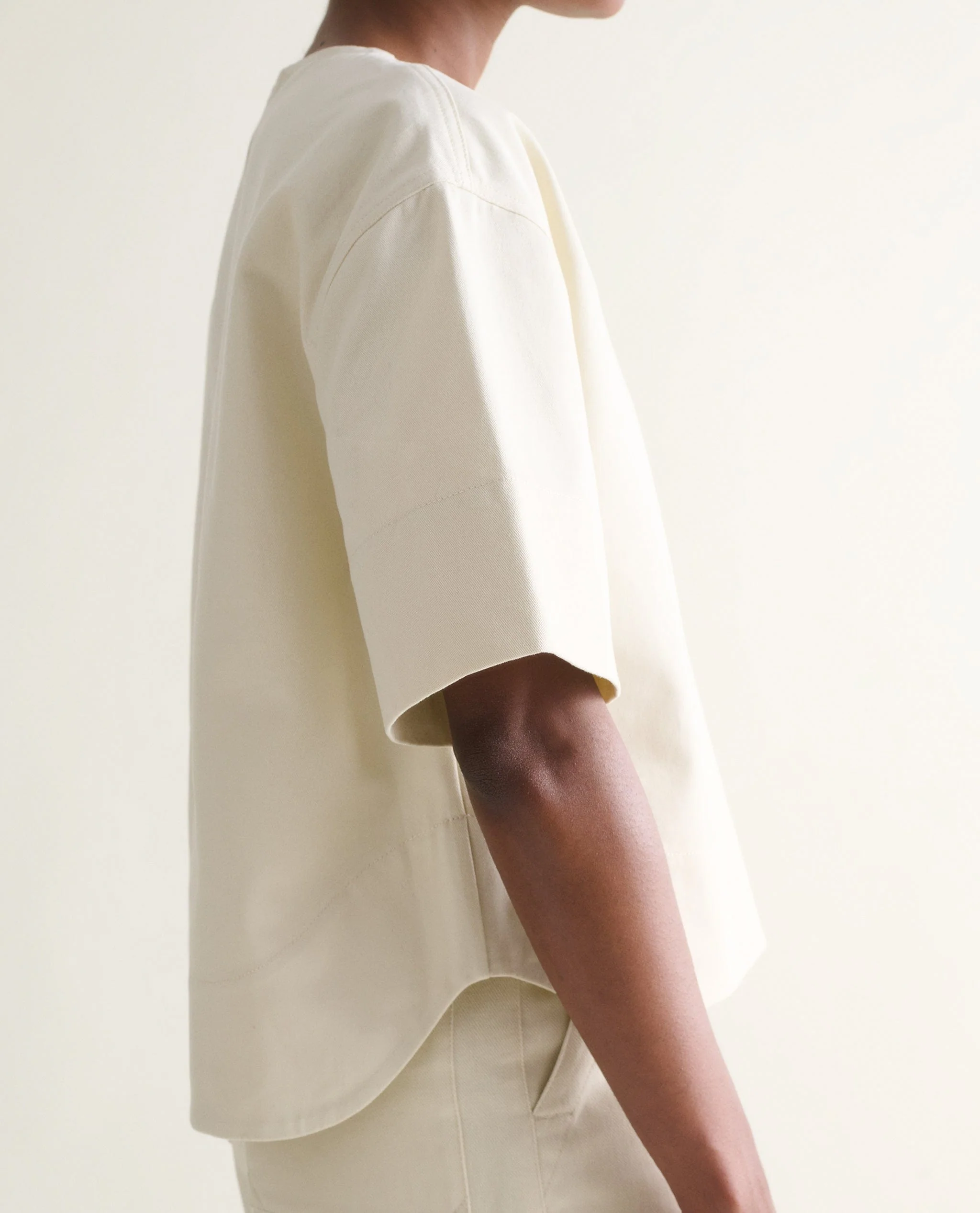 Women's Organic Denim Boxy T-shirt - Image 2
