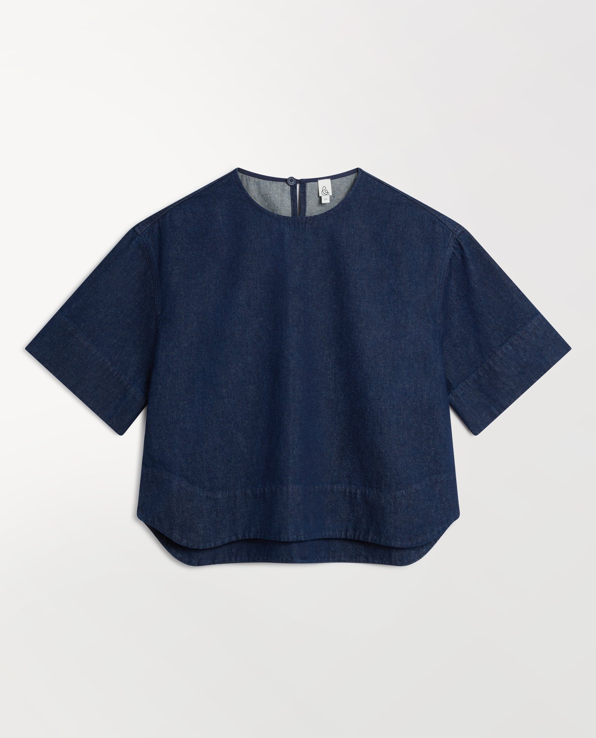 Women's Organic Denim Boxy T-shirt - Indigo - Image 6