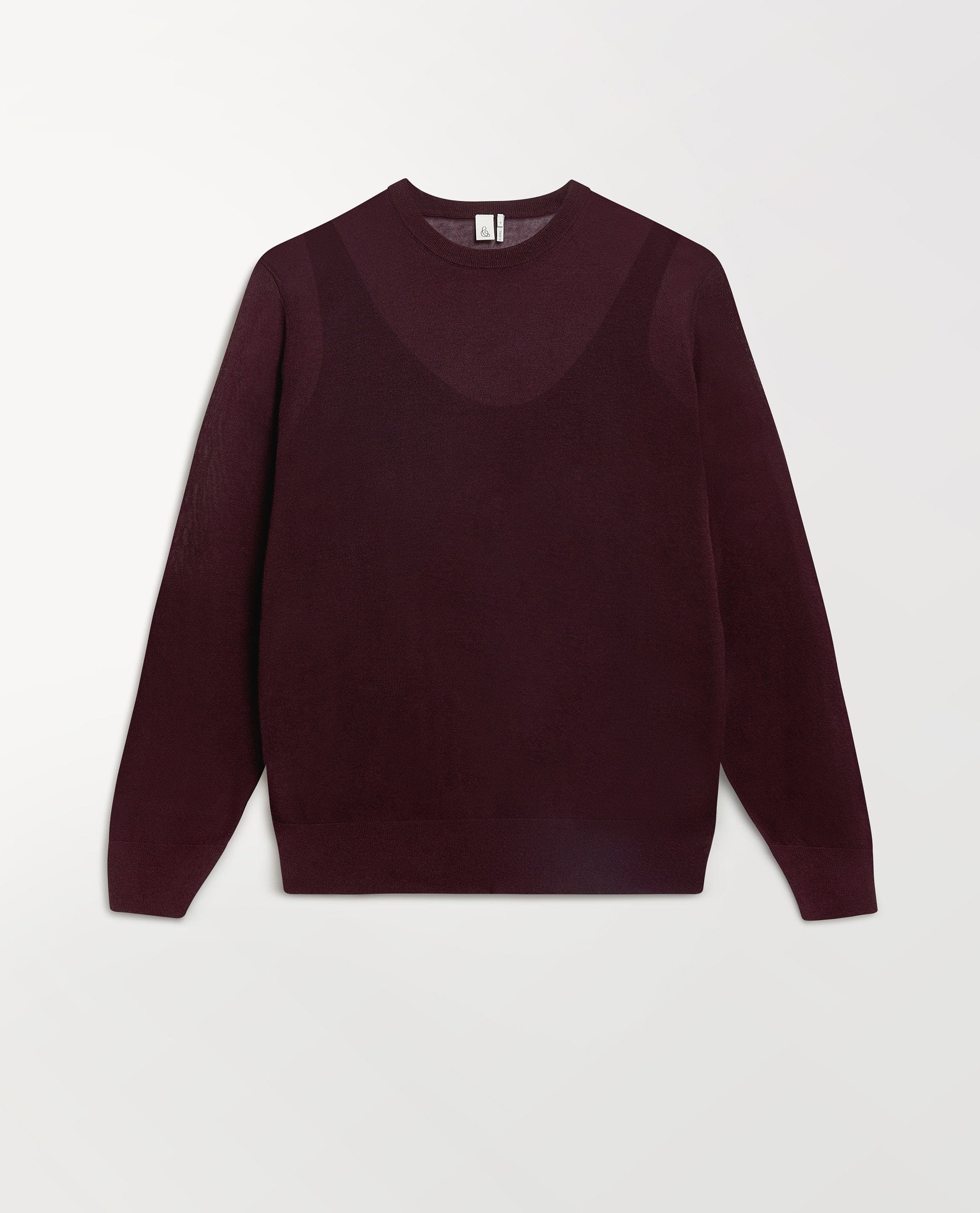 Women's TENCEL™ Cashmere Double Layered Crew Neck Jumper - Oxblood - Image 2
