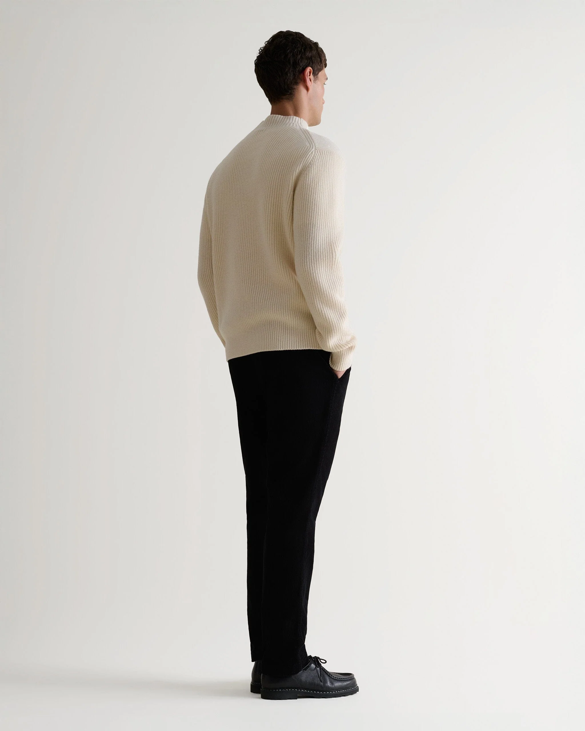 Men's Cashmere Merino Stand Neck Jumper - Image 3