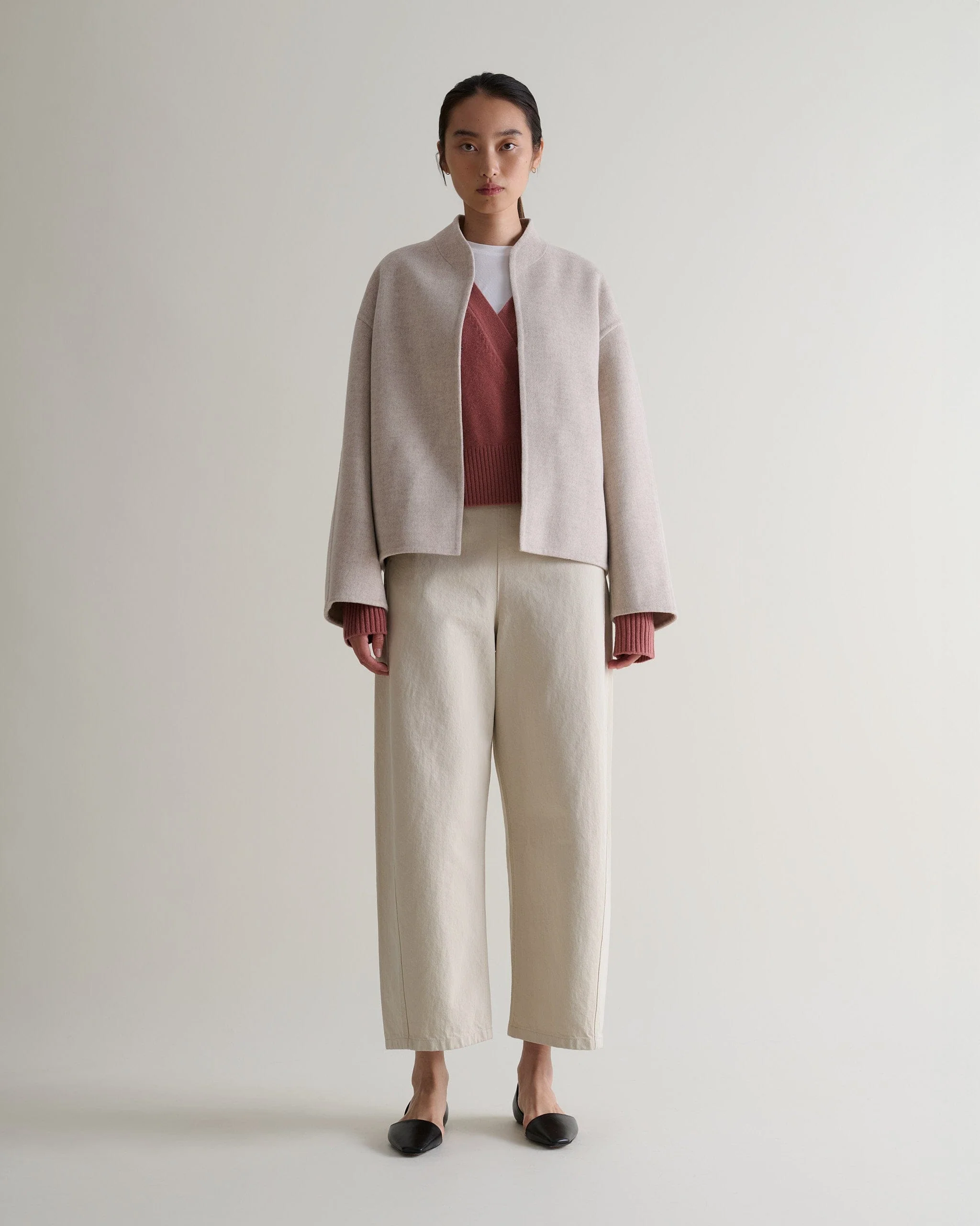 Women's Cashmere Merino Wrap Jumper - Pink Clay - Image 7