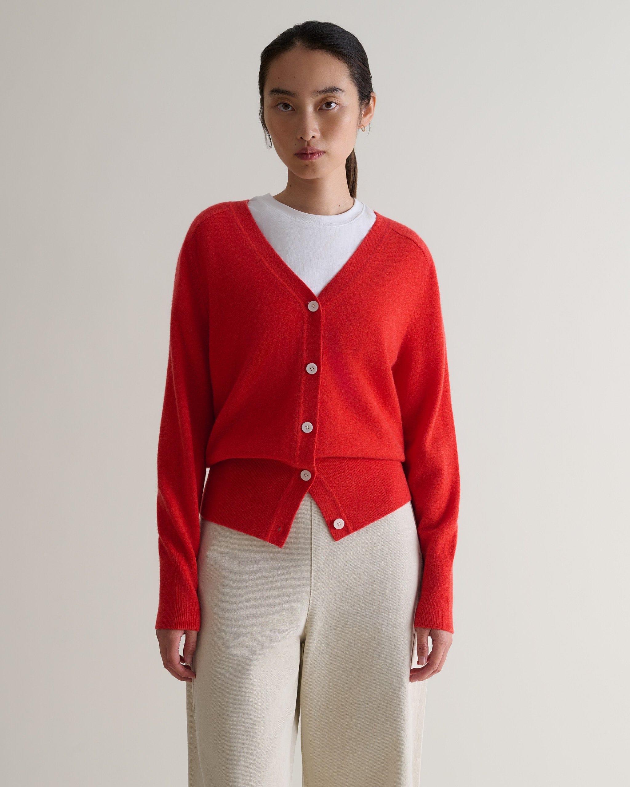 Women's Finest Cashmere Blouson Cardigan - Poppy - Image 4