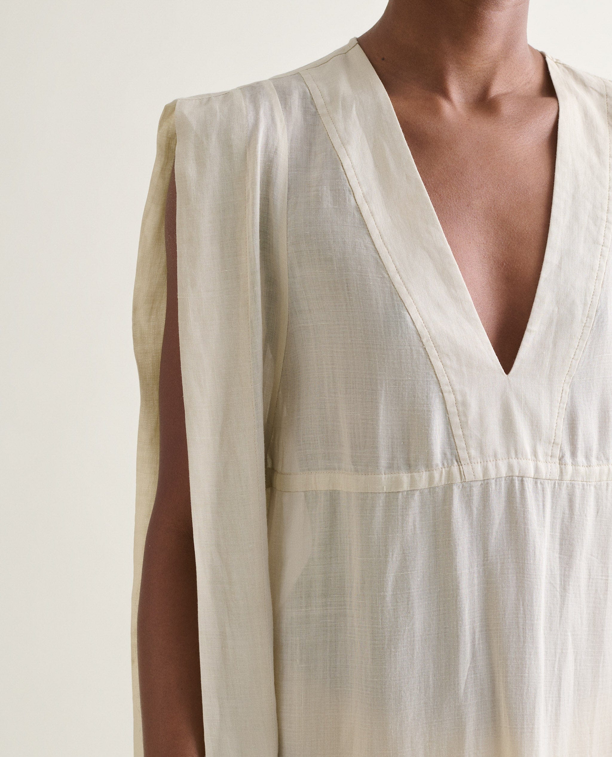Women's Ramie Gauze Aegean Dress - Shell - Image 4