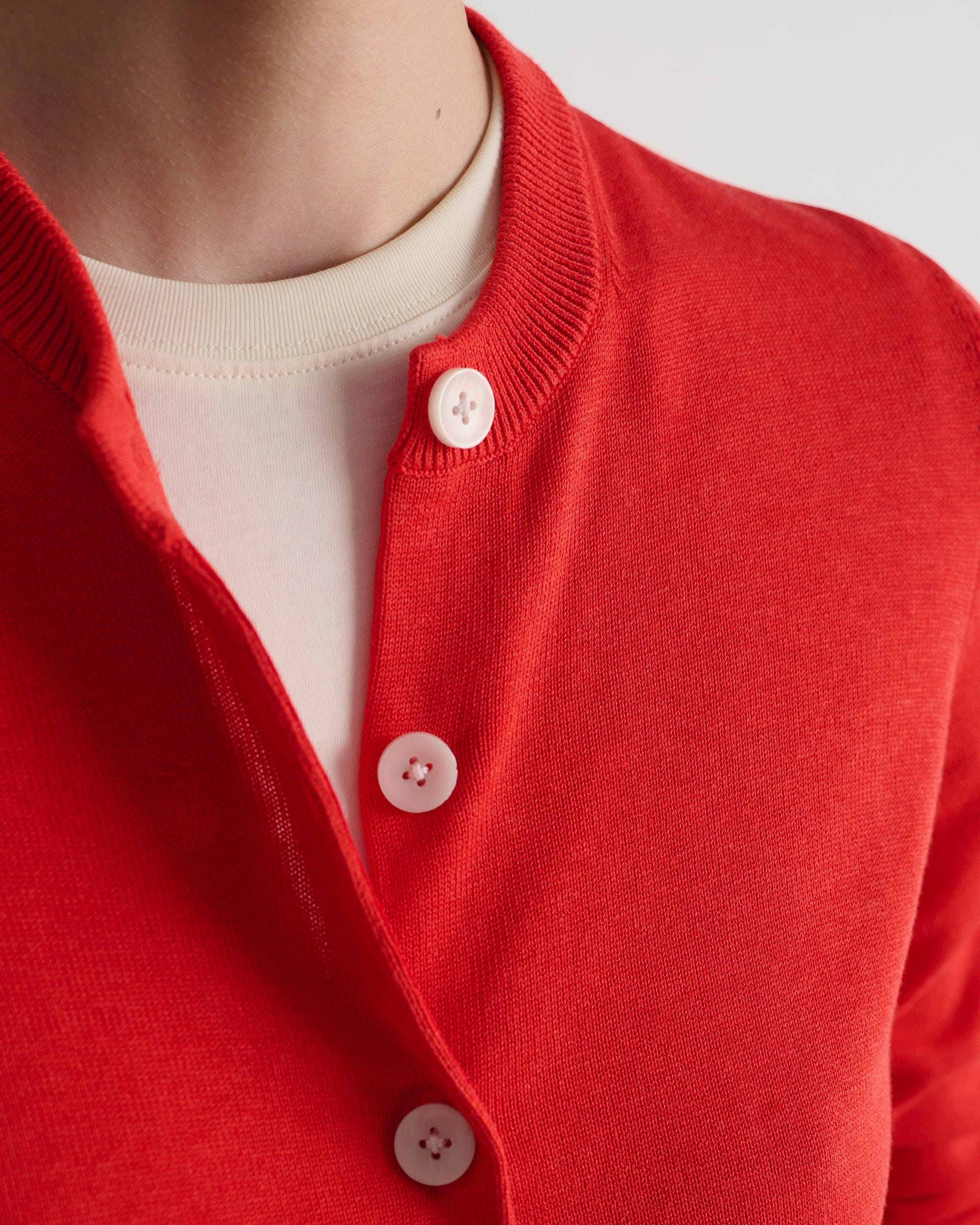 Women's Silk-Cotton Cardigan - Poppy - Image 4