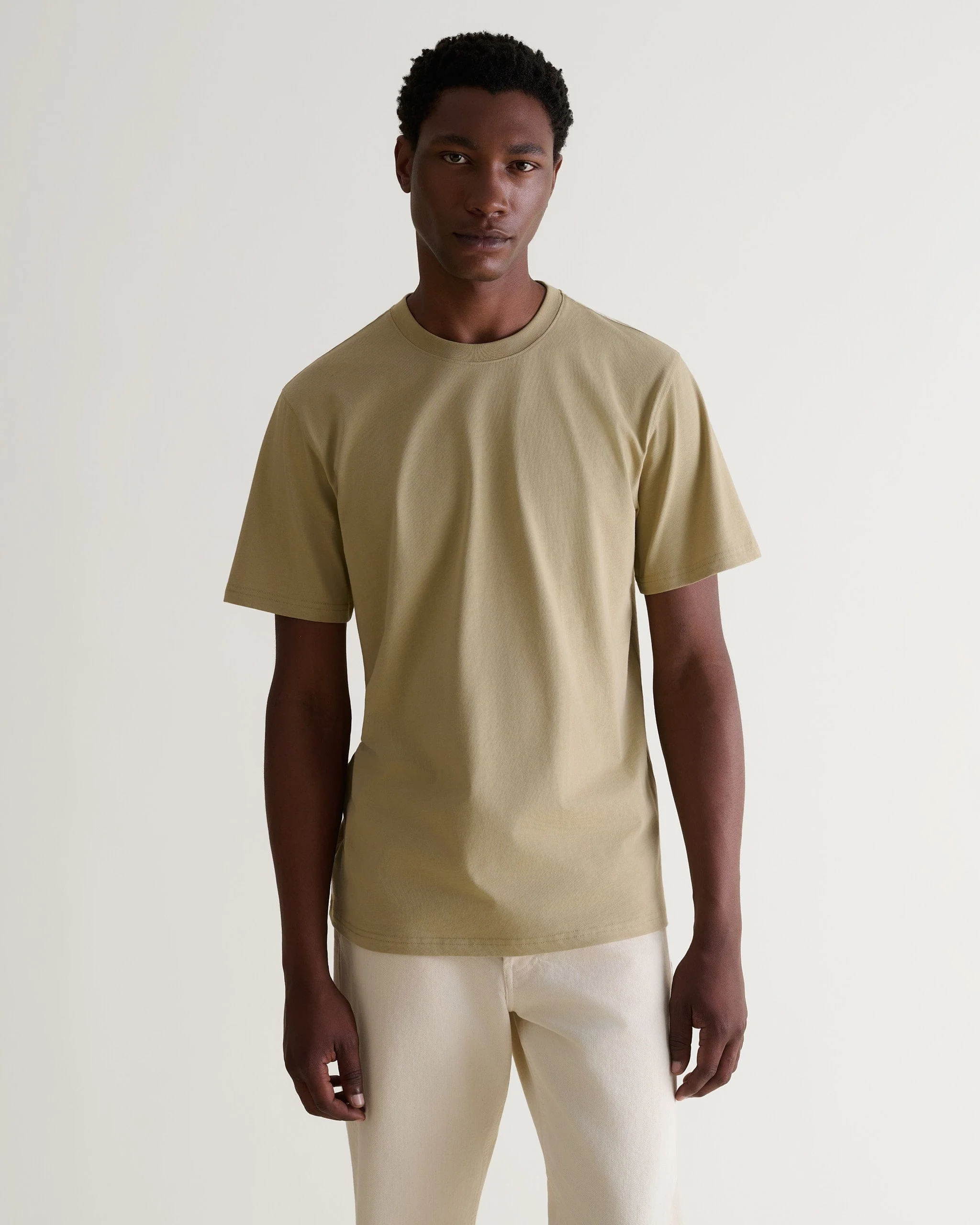 Men's Classic Cotton T-shirt - Smoky Olive - Image 4
