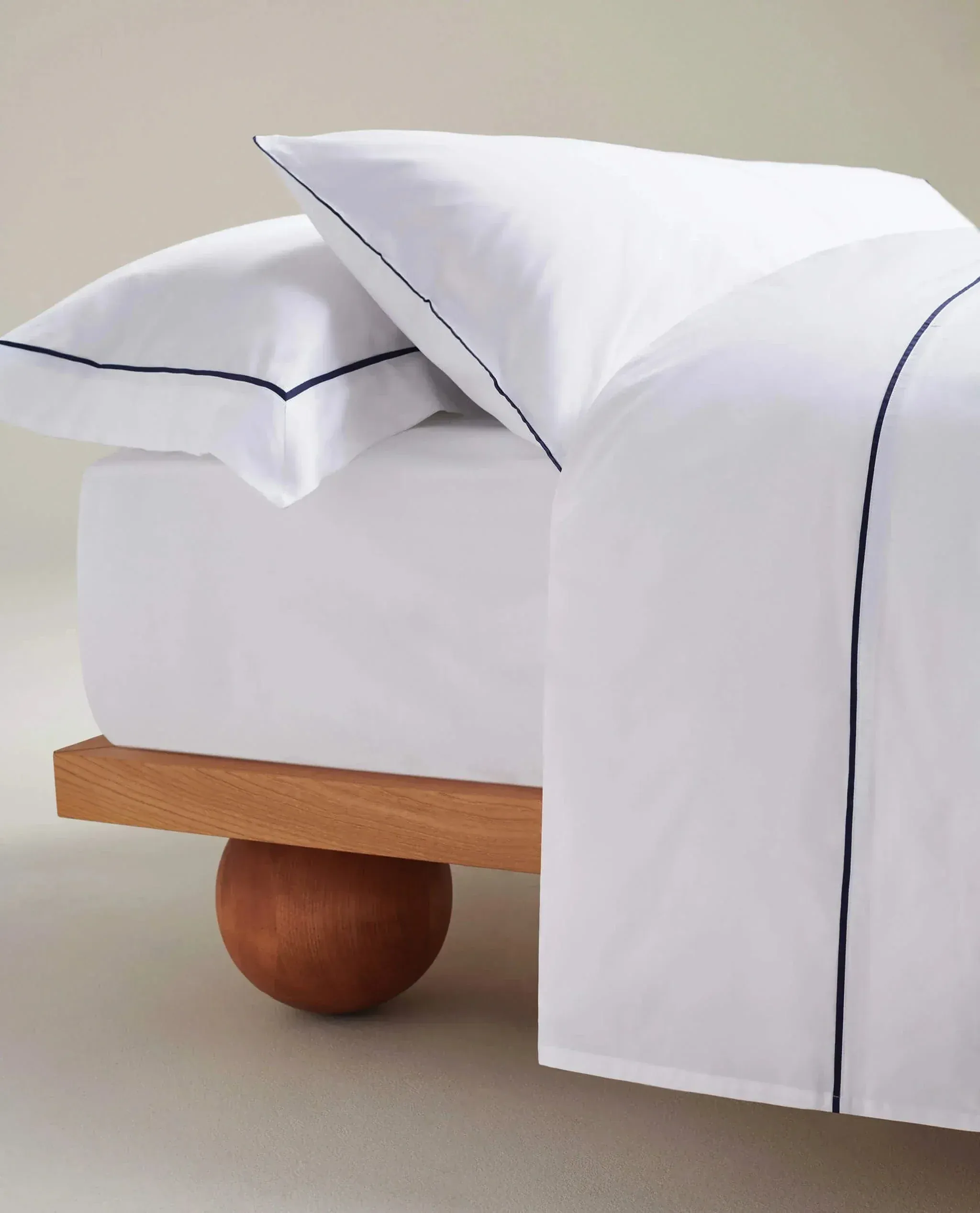 The Crisp & Cool Organic Deluxe Bundle - White Navy Piping - Full - Image 3