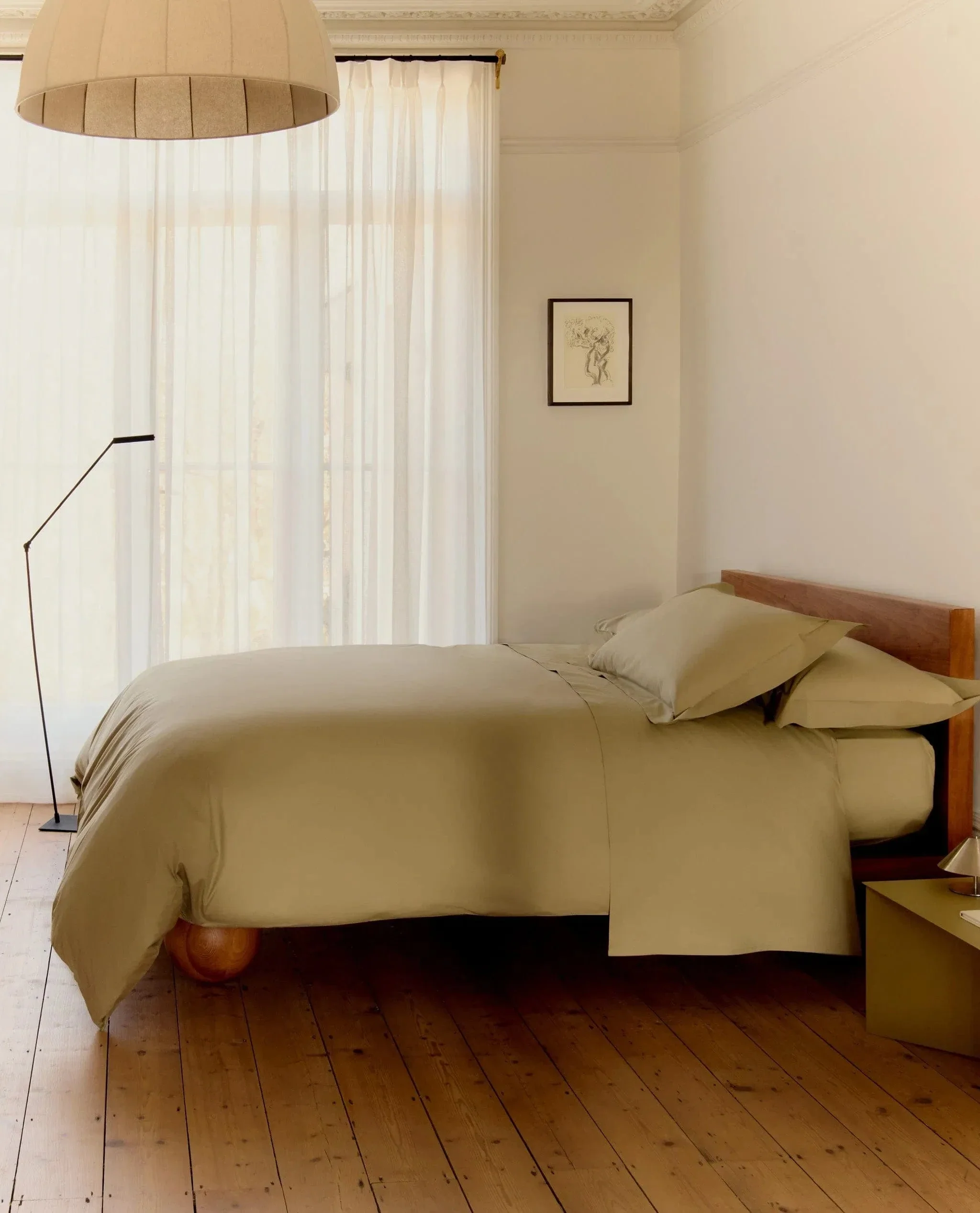 Crisp & Cool Organic Cotton Fitted Sheet - Sage - Image 6