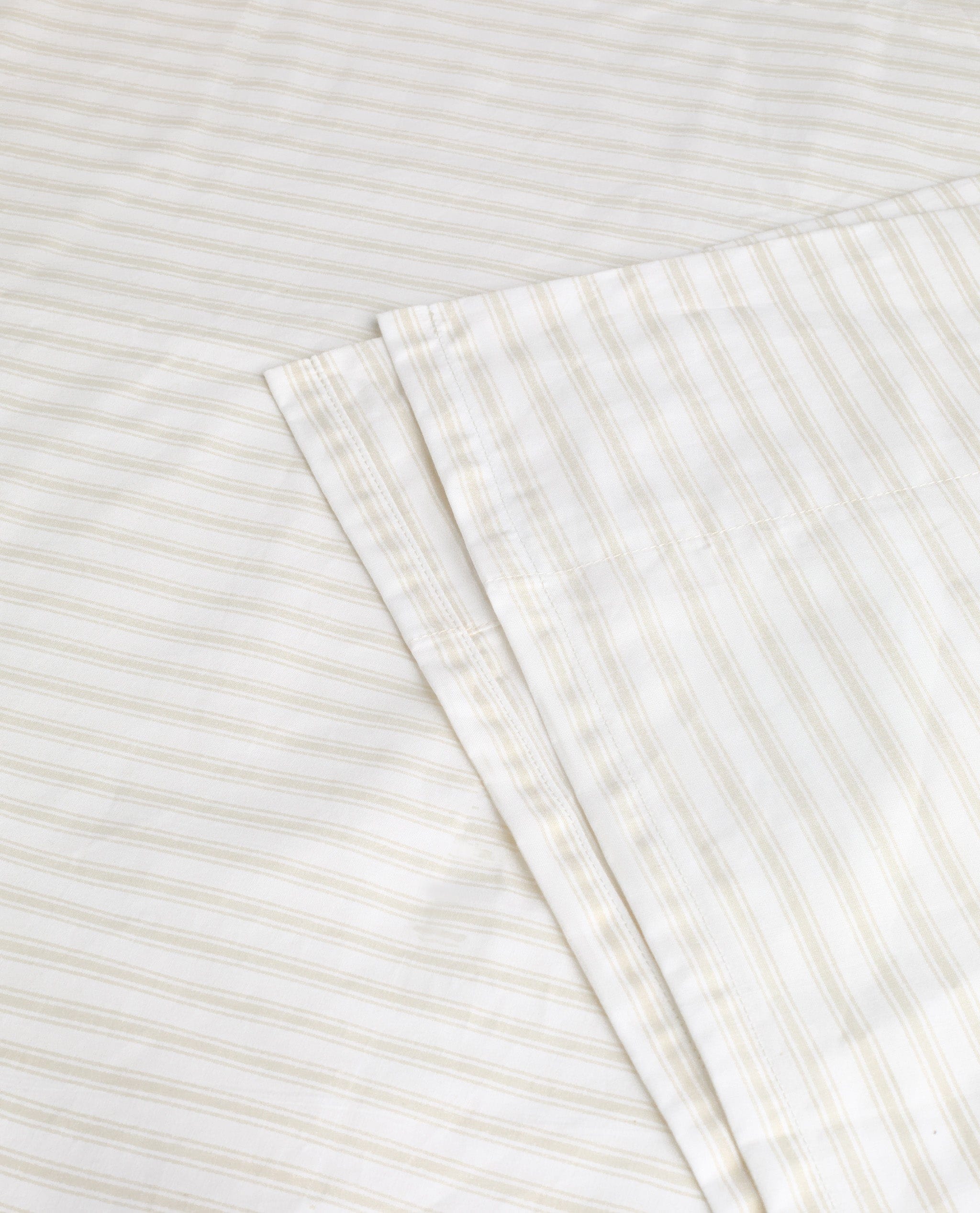 The Crisp & Cool Organic Luxury Flat Sheet - Buttermilk Ticking Stripe - Image 2