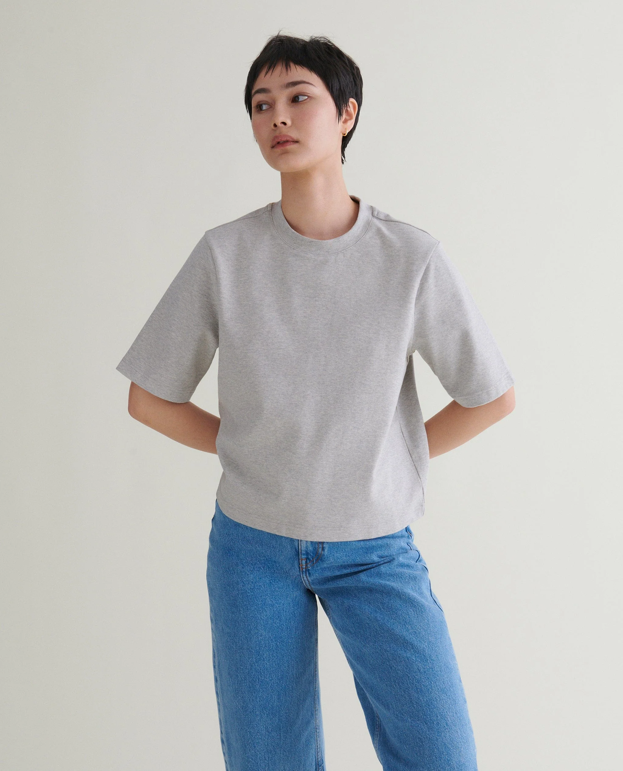 Women's Boxy Cotton T-shirt - Grey - Image 2