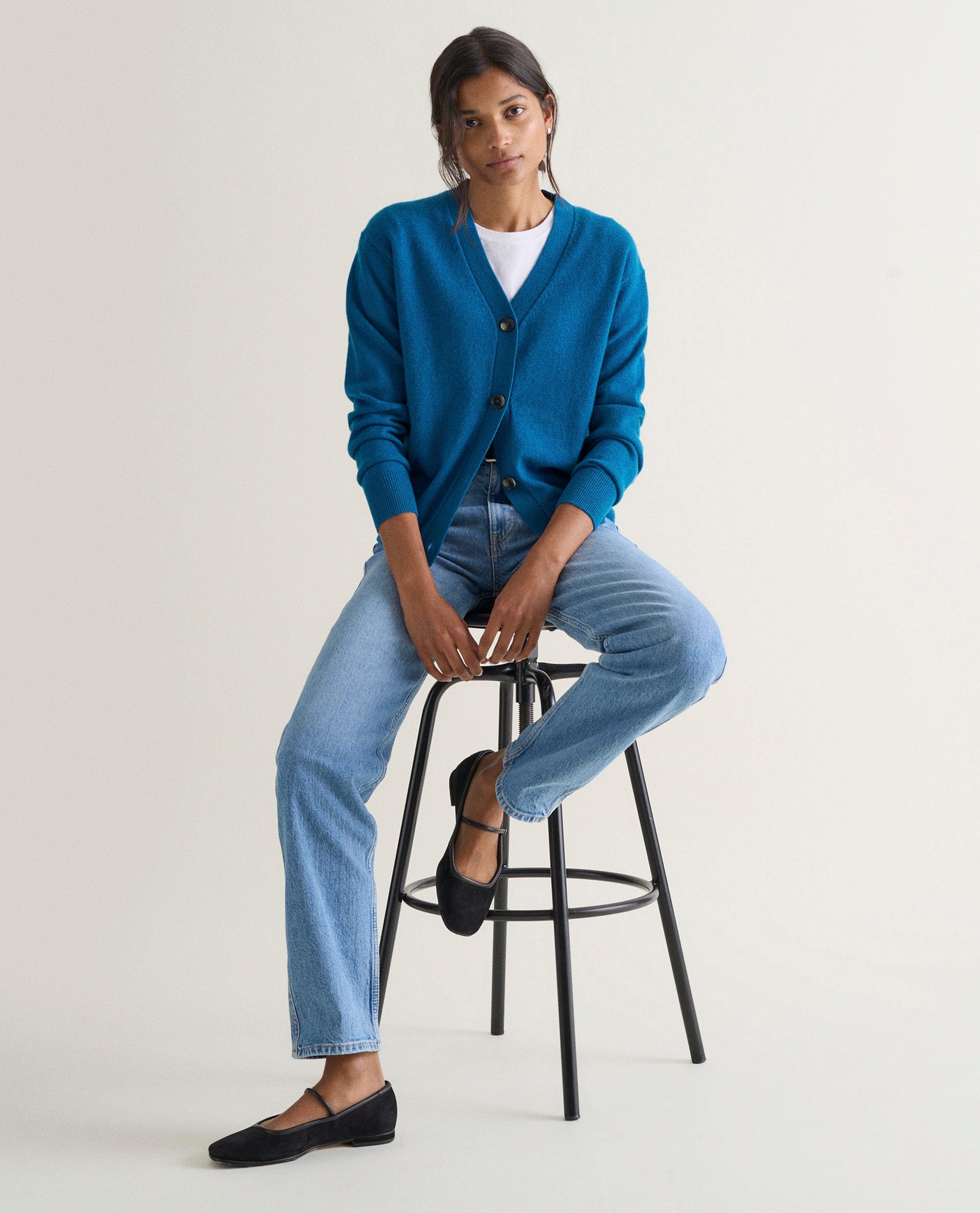 Women's Finest Cashmere Knitted V Neck Cardigan - Image 29