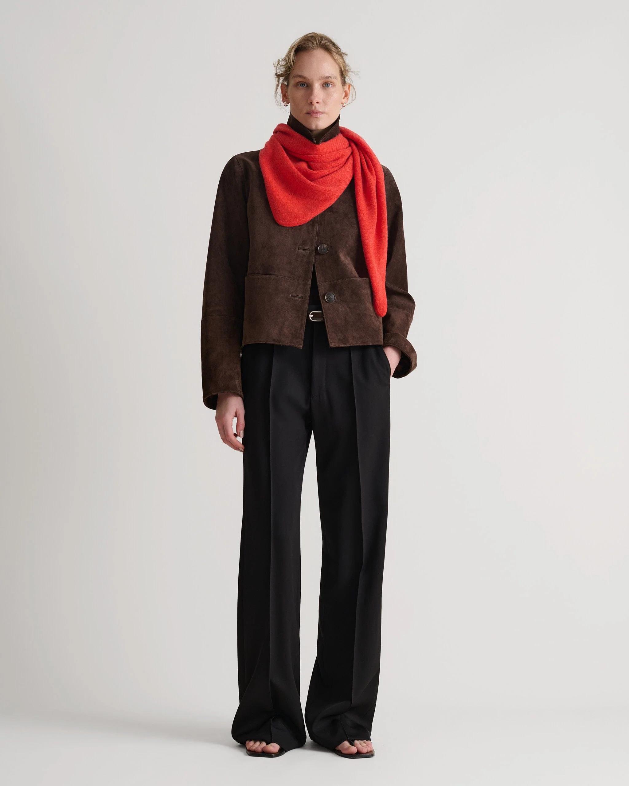 Women's Cashmere Merino Bandana - Poppy - Image 3