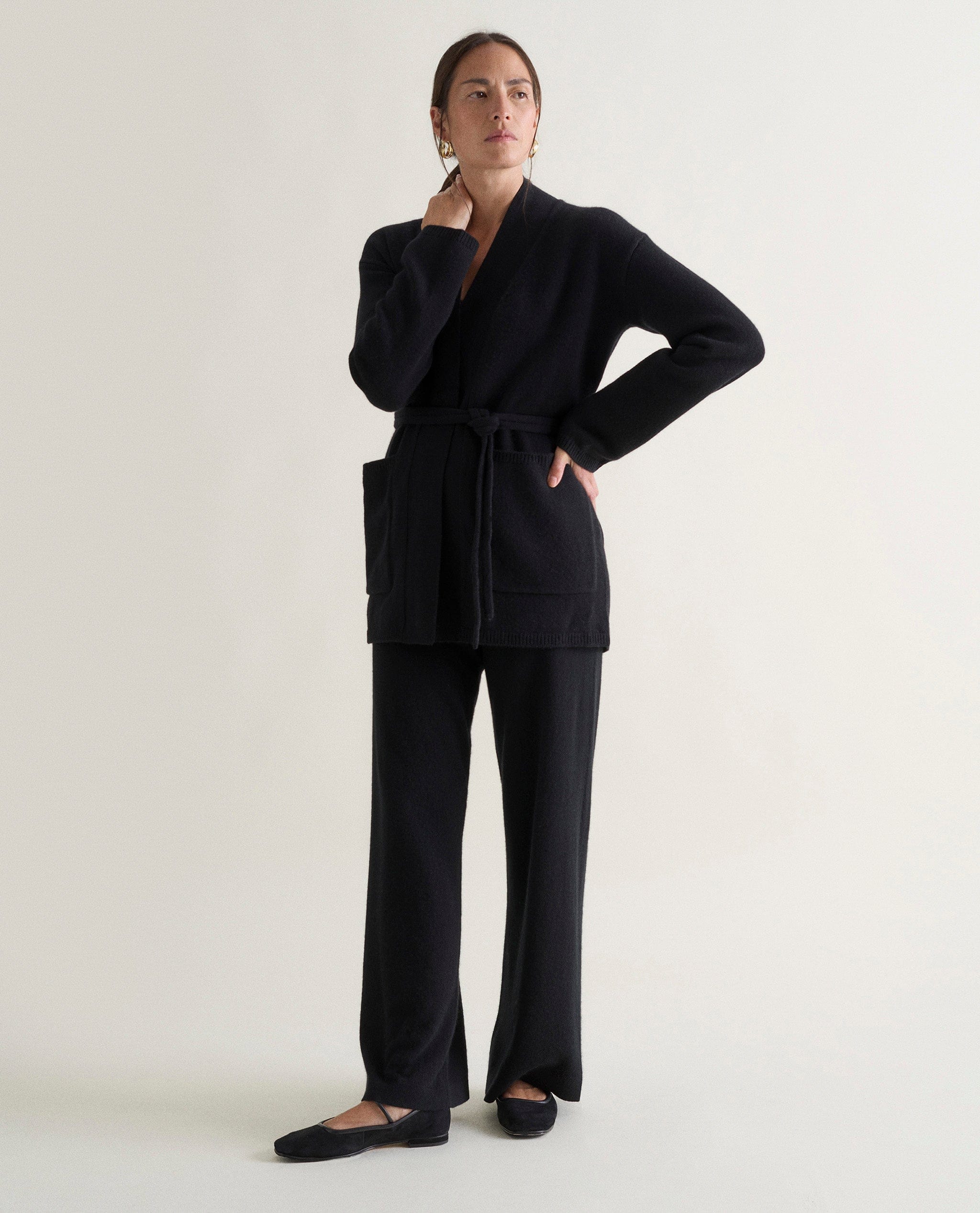 Women's Cashmere Merino Belted Cardigan - Image 19