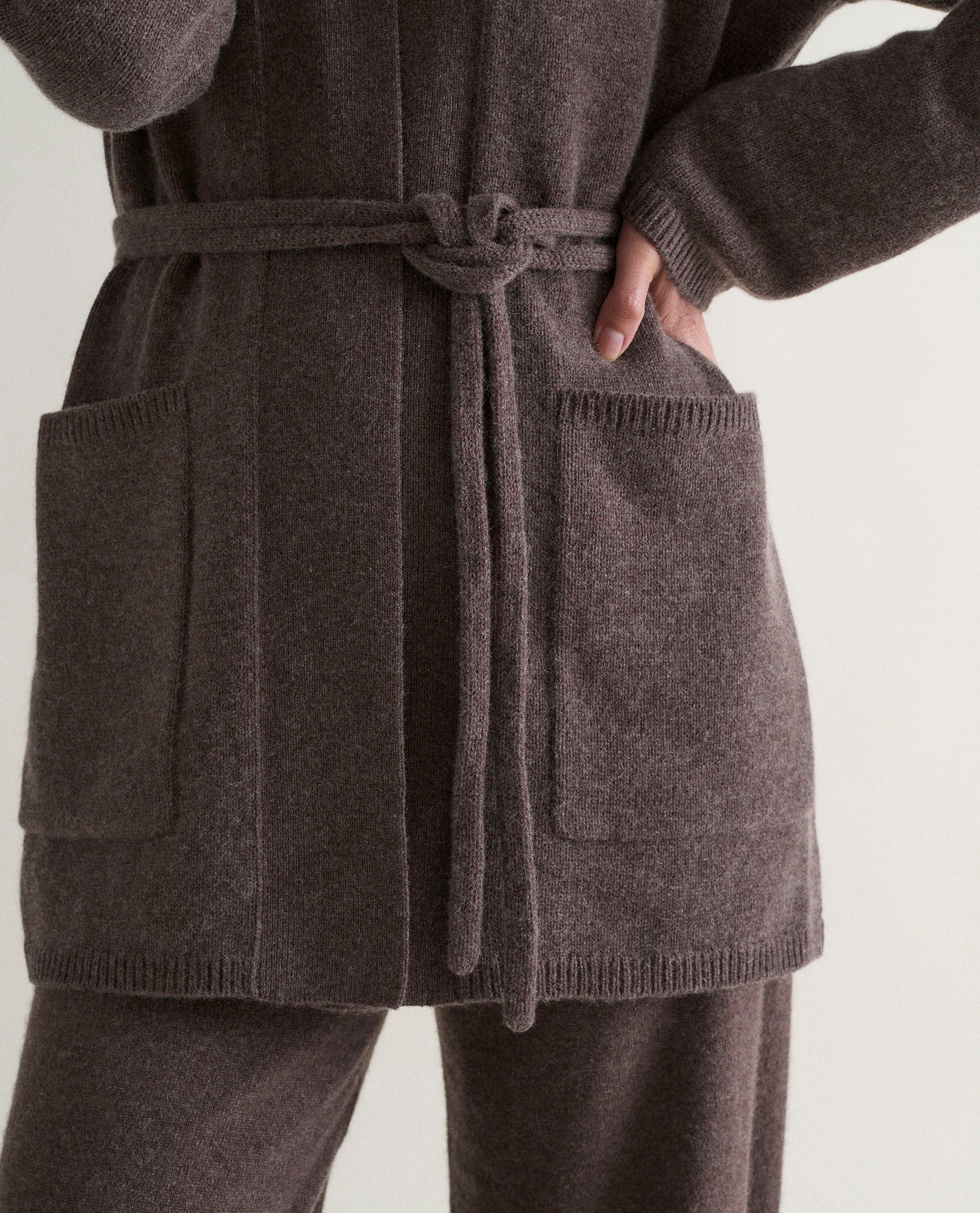 Women's Cashmere Merino Belted Cardigan - Image 7