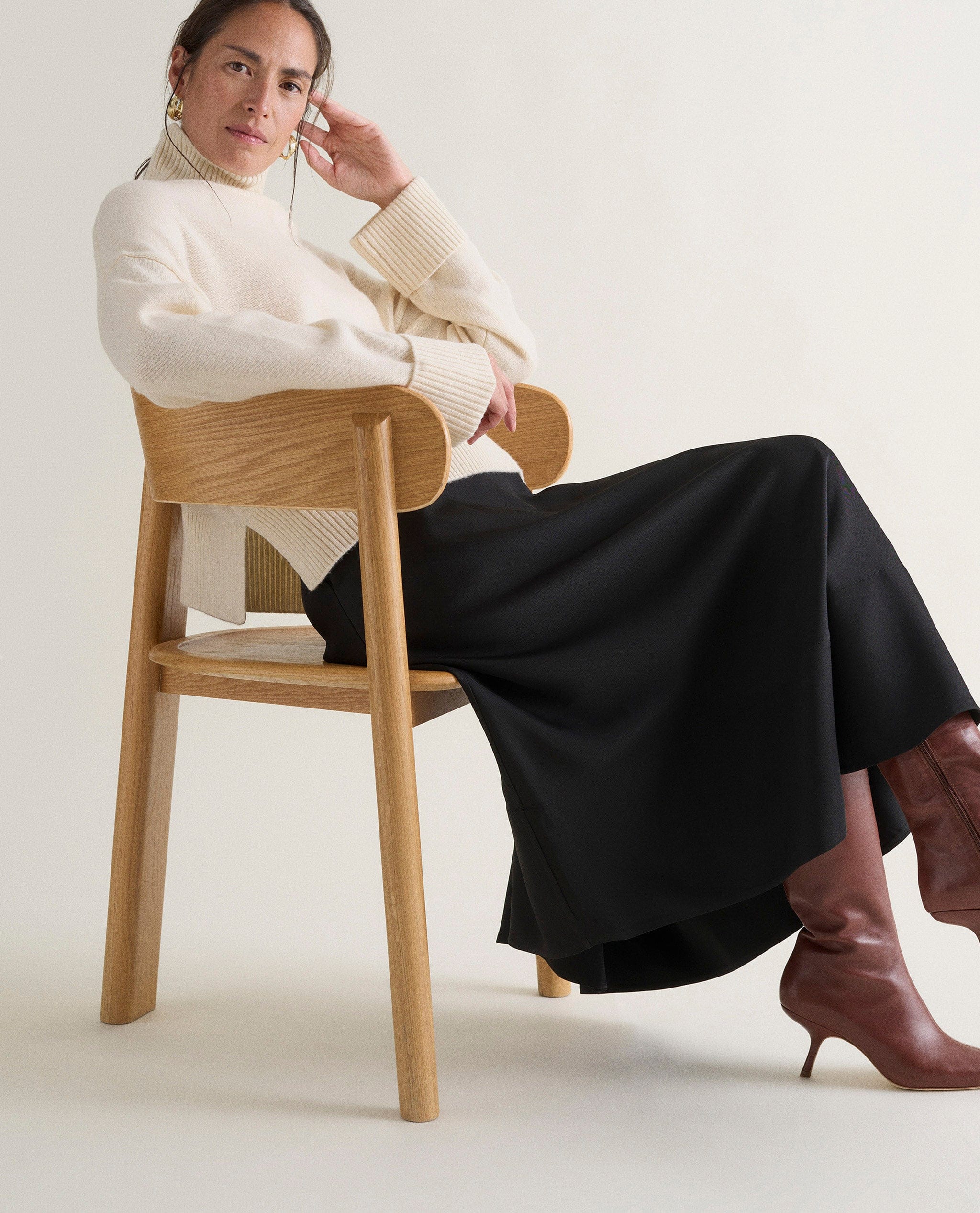 Women's Cashmere Merino High Neck Jumper - Image 2
