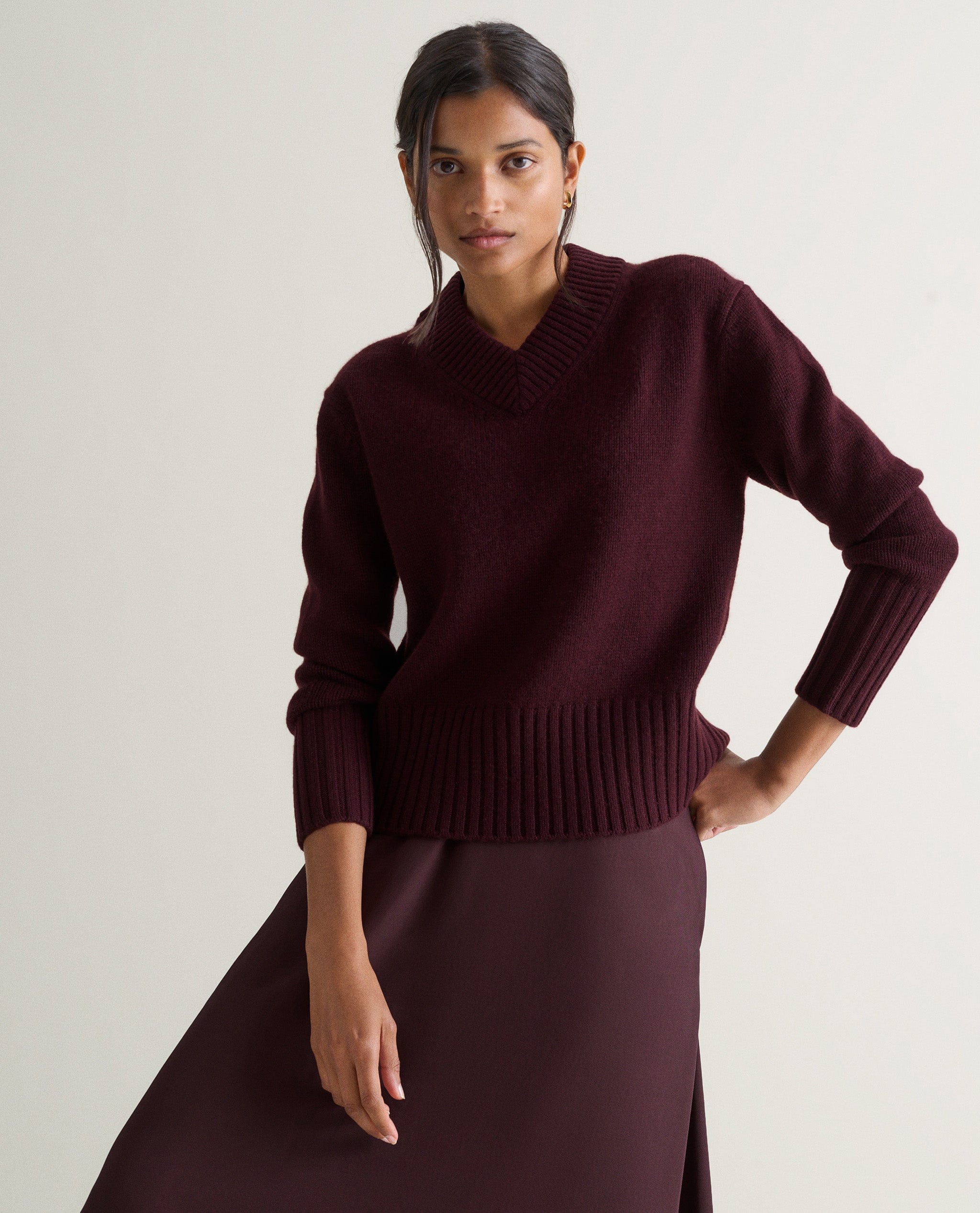Women's Cashmere Merino V Neck Jumper - Image 25
