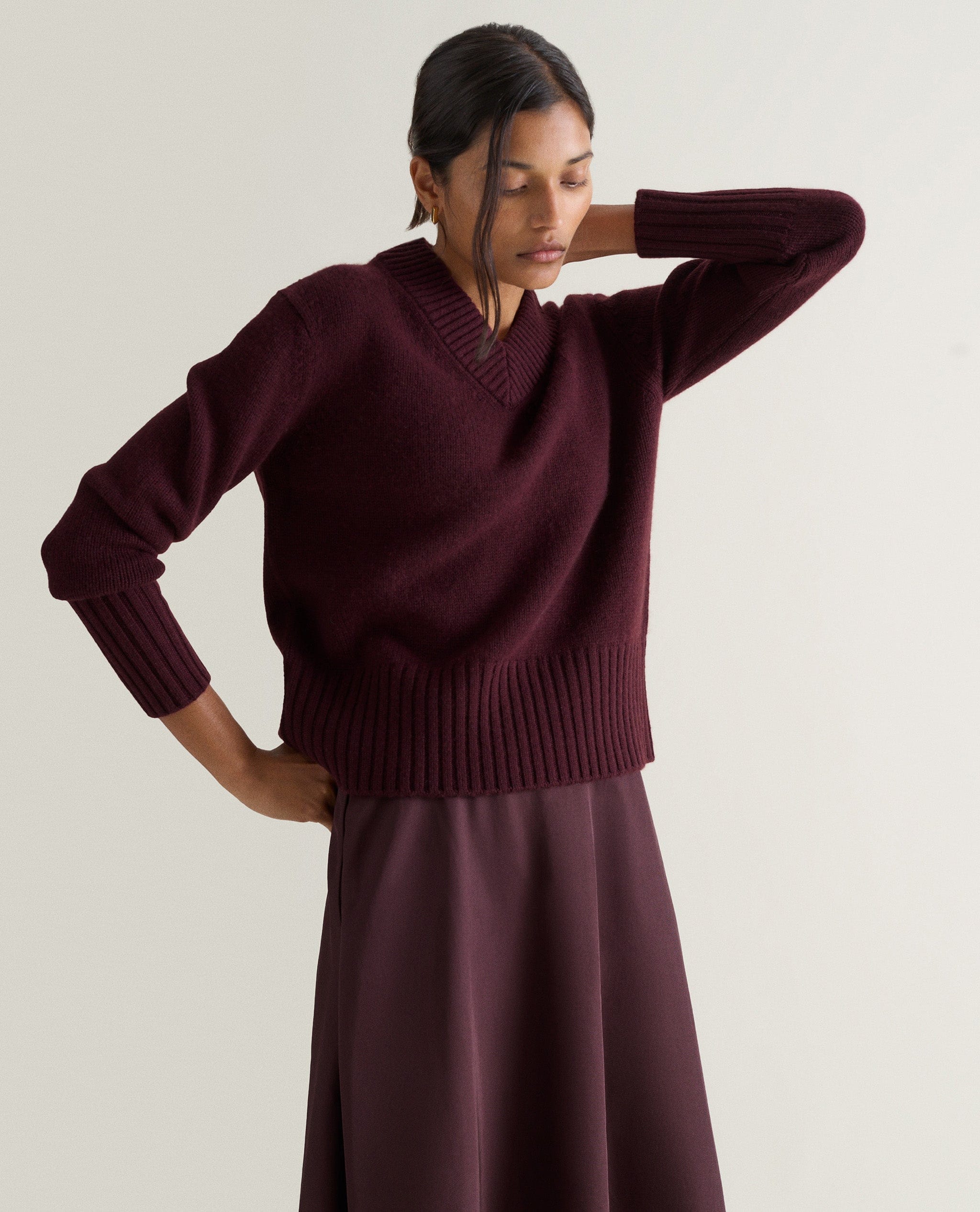 Women's Cashmere Merino V Neck Jumper - Image 26