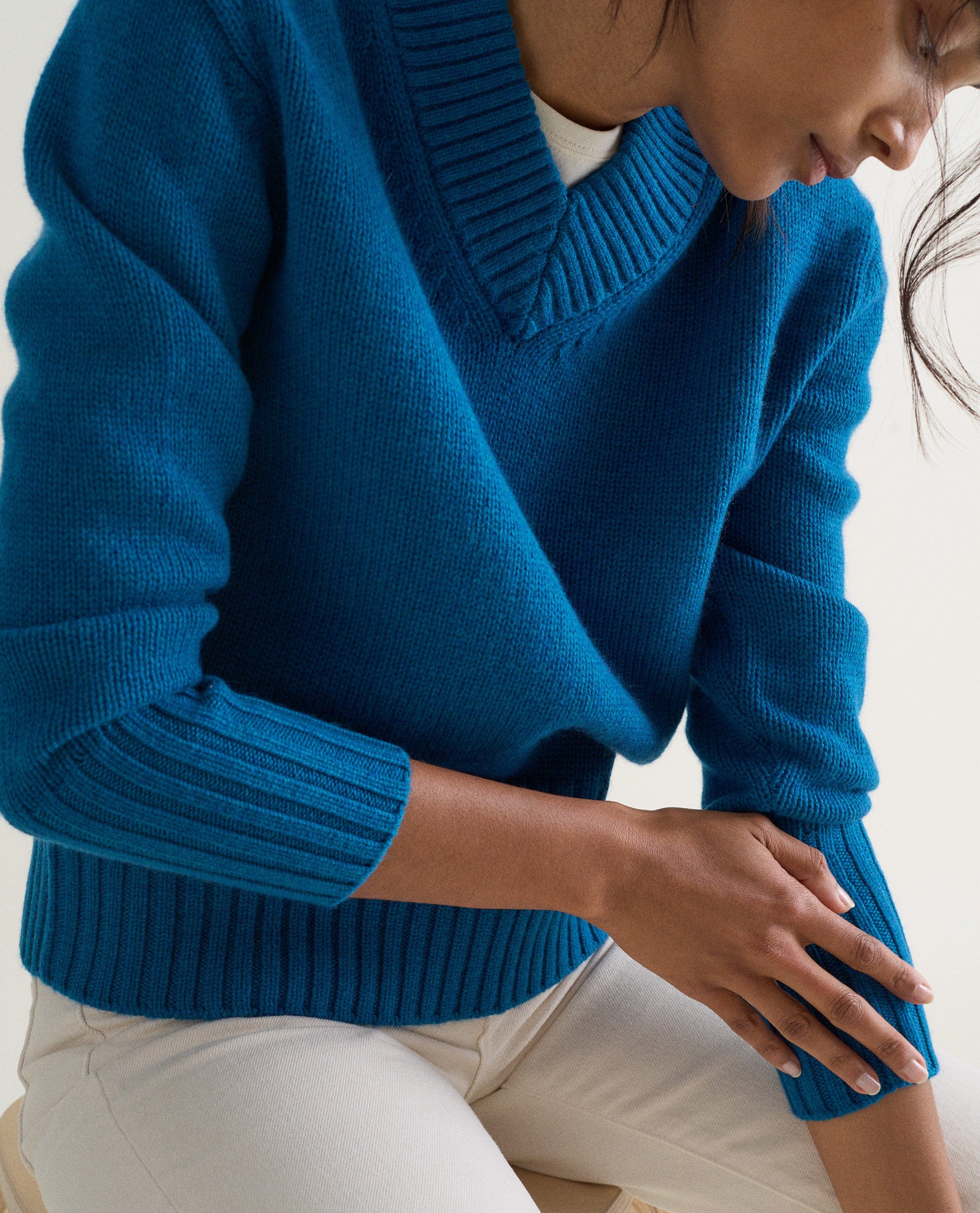 Women's Cashmere Merino V Neck Jumper - Image 31