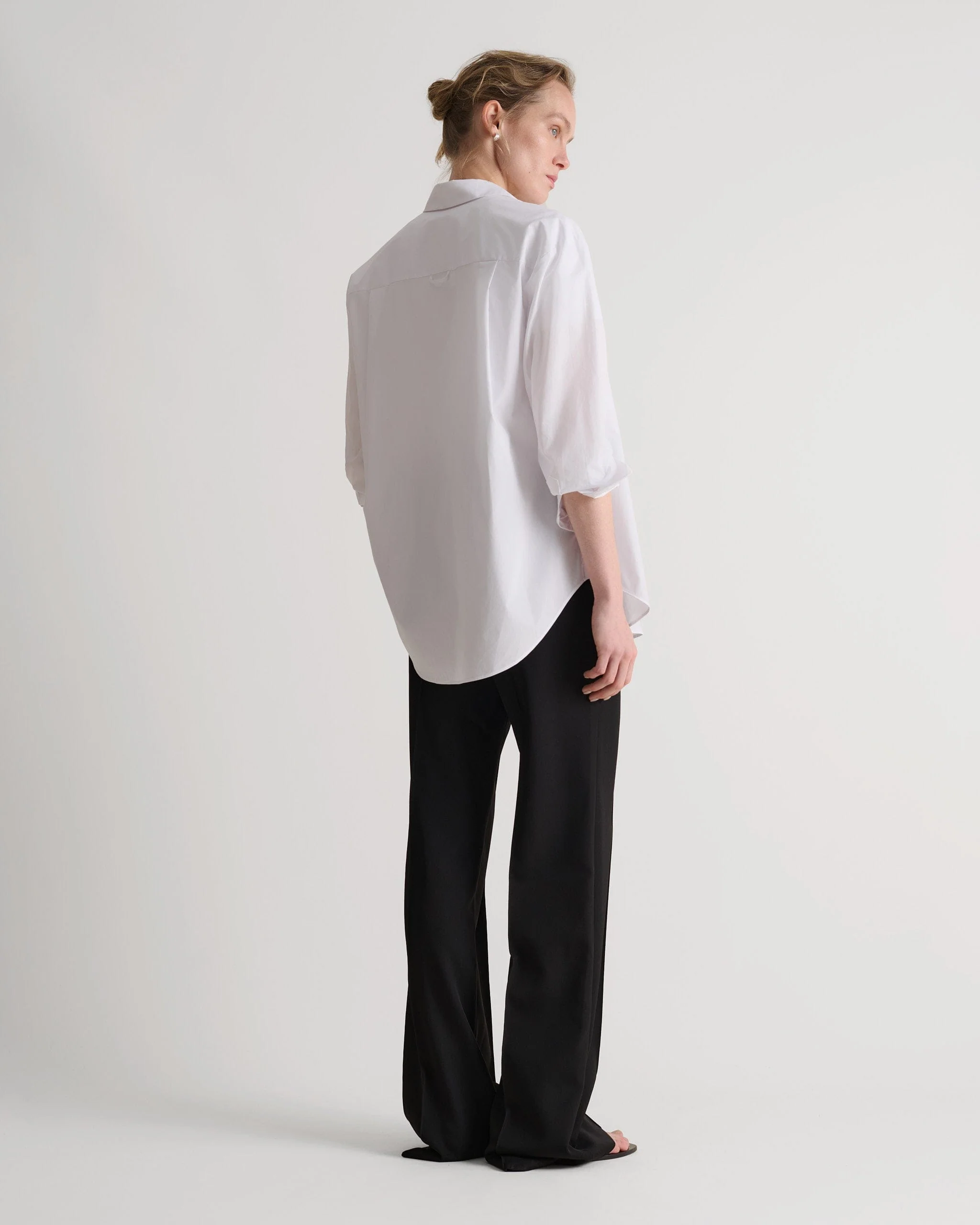 Women's Organic Cotton Poplin Shirt - White - Image 3