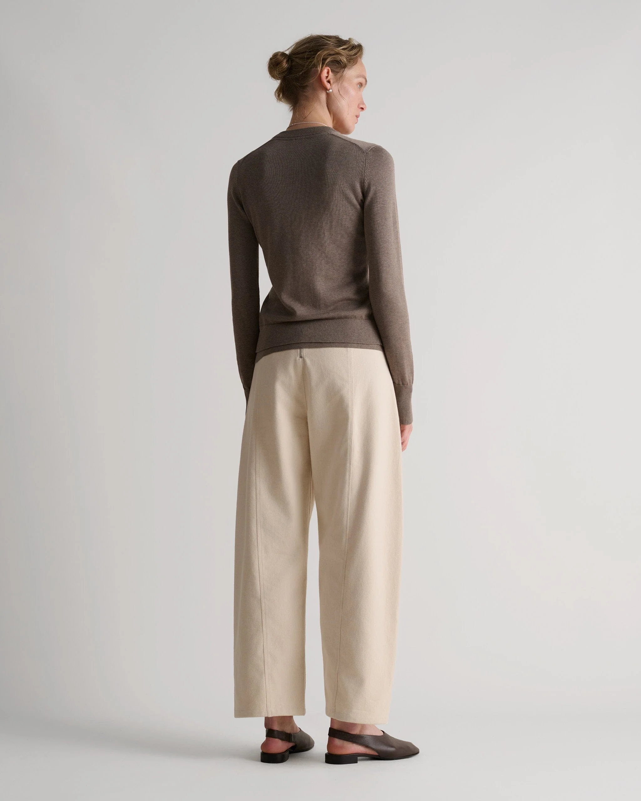 Women's Silk-Cotton Cardigan - Mole - Image 3