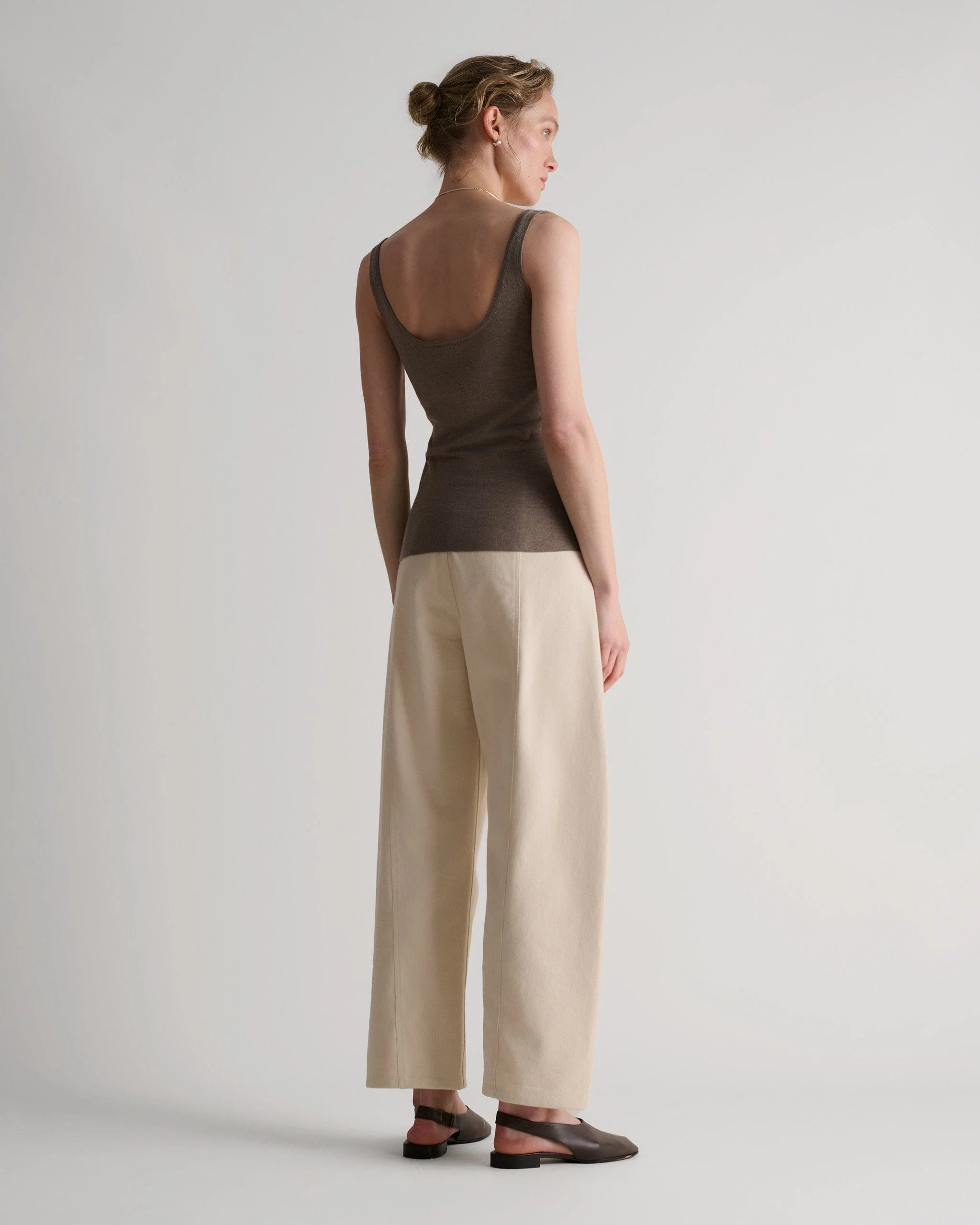Women's Silk-Cotton Vest - Mole - Image 3