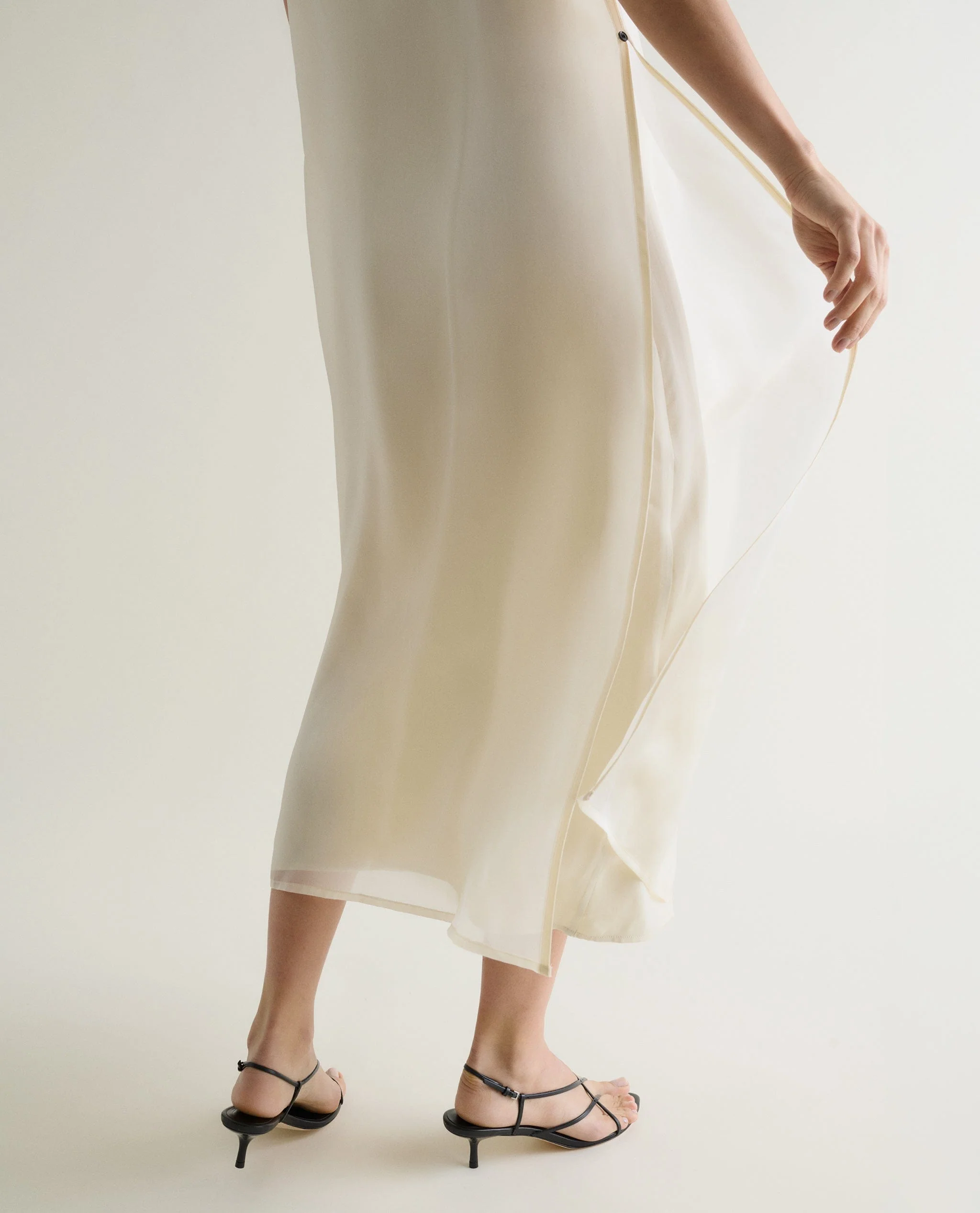 Women's Silk Organza Layered Dress - Shell - Image 3